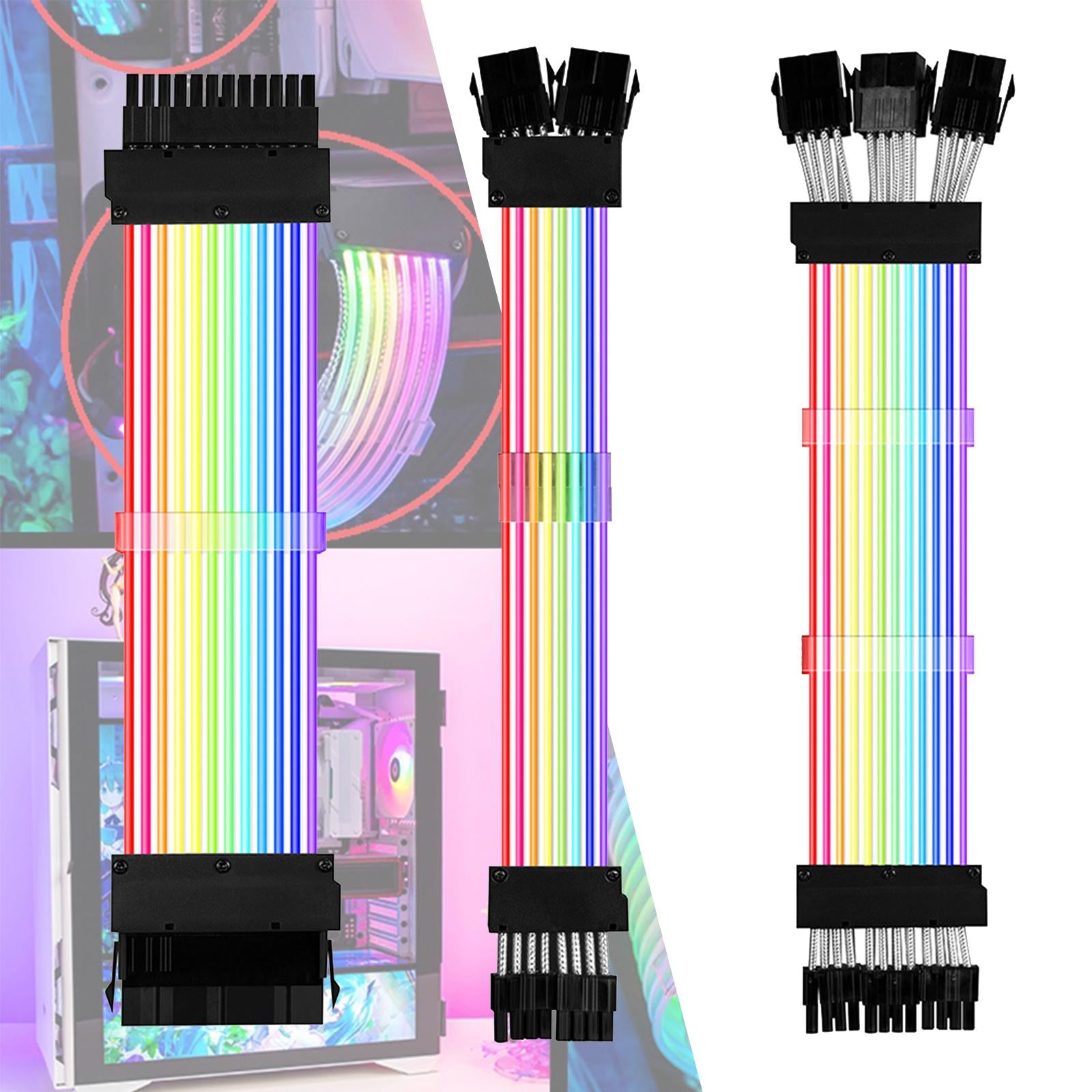 GPU Cable Motherboard Extension RGB Cable Power Supply Cable PC24PIN