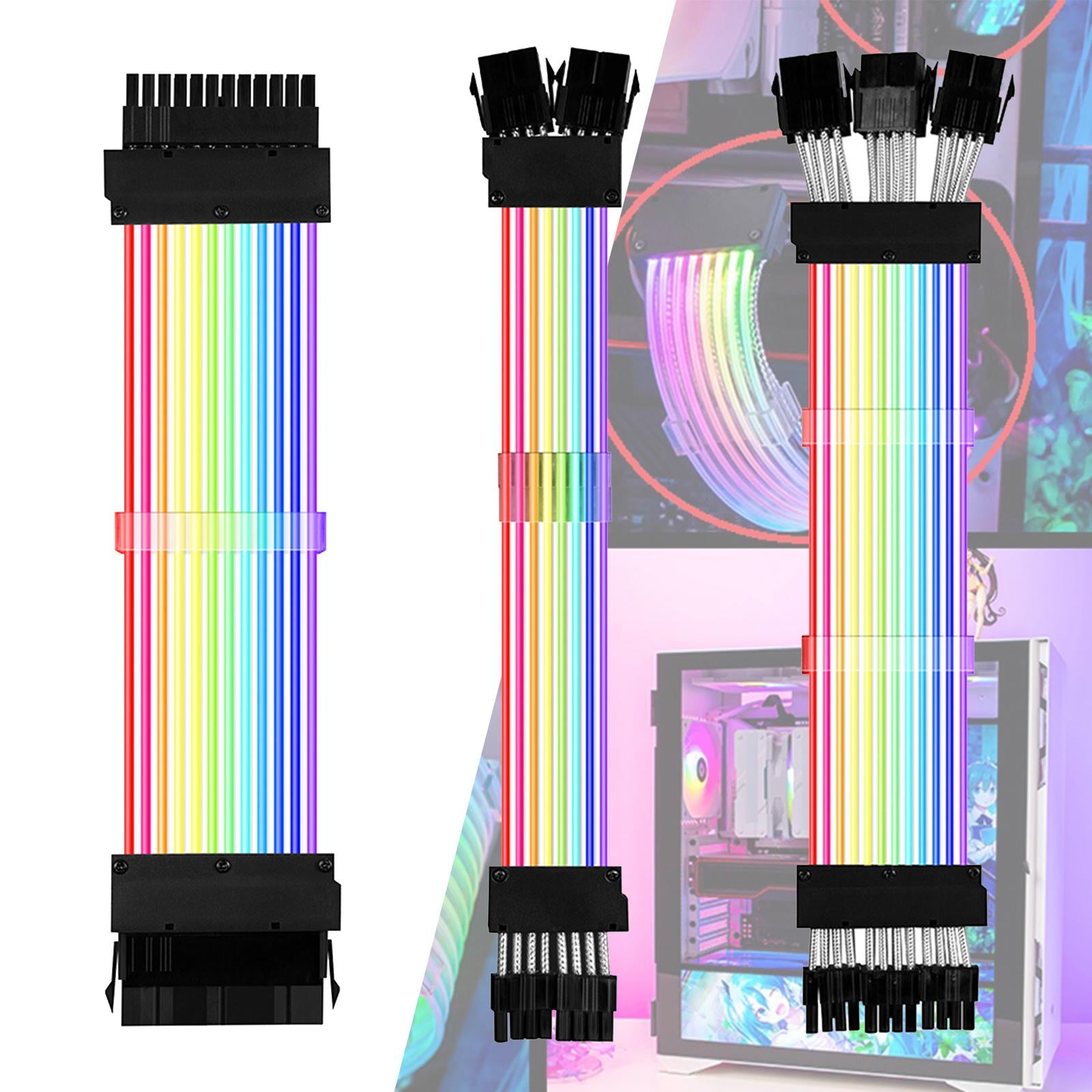 GPU Cable Motherboard Extension RGB Cable Power Supply Cable PC3x6 + 2PIN