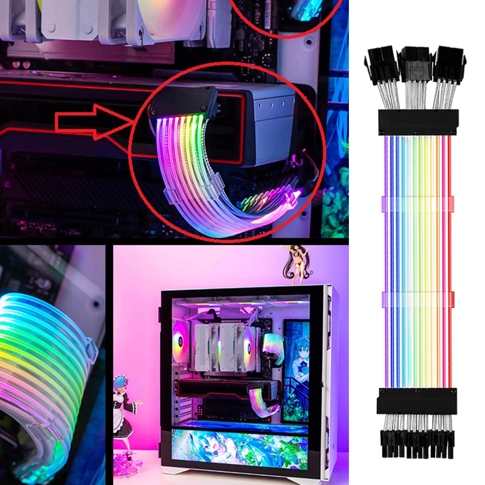 GPU Cable Motherboard Extension RGB Cable Power Supply Cable PC3x6 + 2PIN