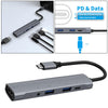 USB C Hub 5 in 1 USB 3.0 Port 3.5mm Audio Port 60W PD Charger for HP/XPS/PC