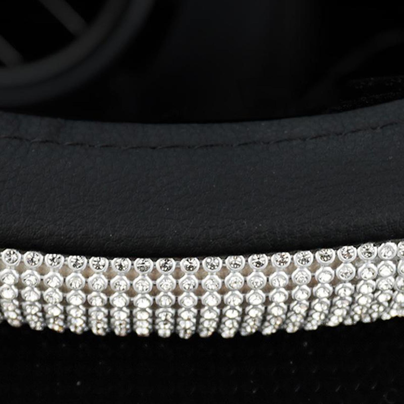 8cm Auto Car Steering Wheel Cover Universal Crystal Bling White