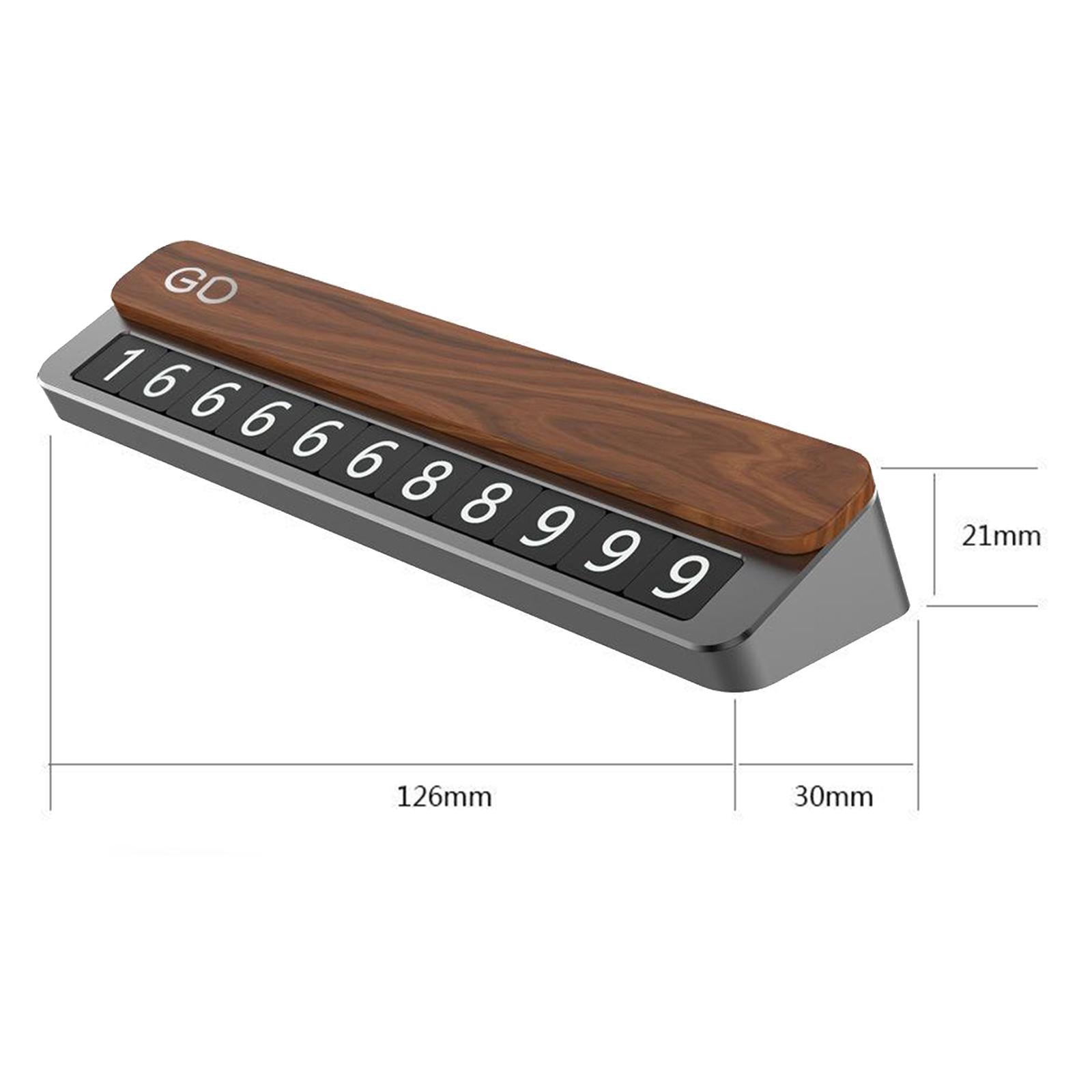 Universal Night Luminous Temporary Parking Card Hidden for Car Stop Sign Gray Wood