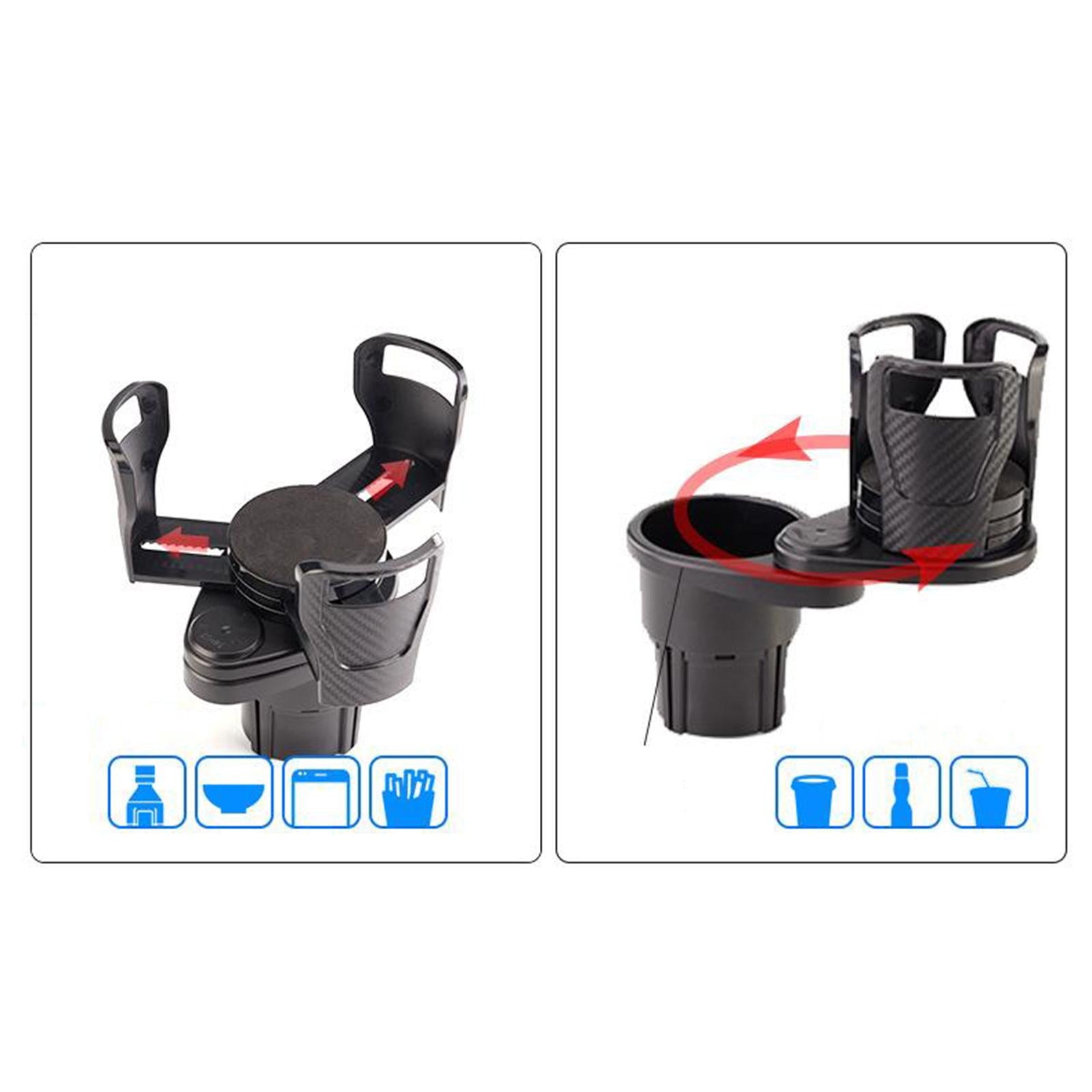 Universal Car Cup Holder 2in1 Dual Adjustable Cup Mount Extender Organizer