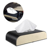 Auto PU Leather Paper Towel Case Tissue Box Paper Storage for Home Office Black Beige