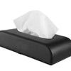 Auto PU Leather Paper Towel Case Tissue Box Paper Storage for Home Office Black