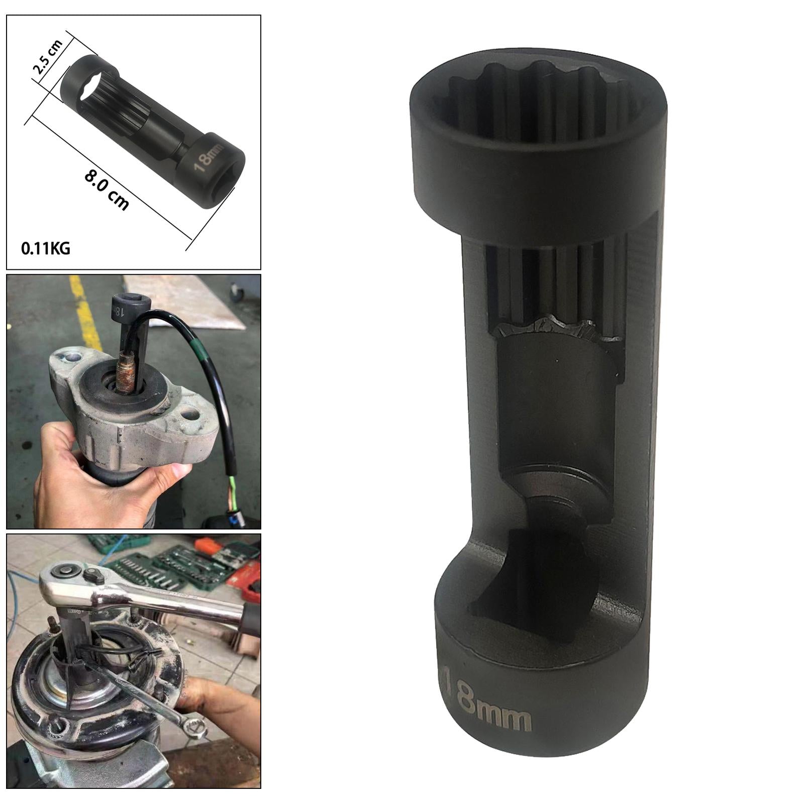 Durable Easy to Use 1/2" DR 18mm Strut Socket Tool18mm/12PT 12PT for Porsche