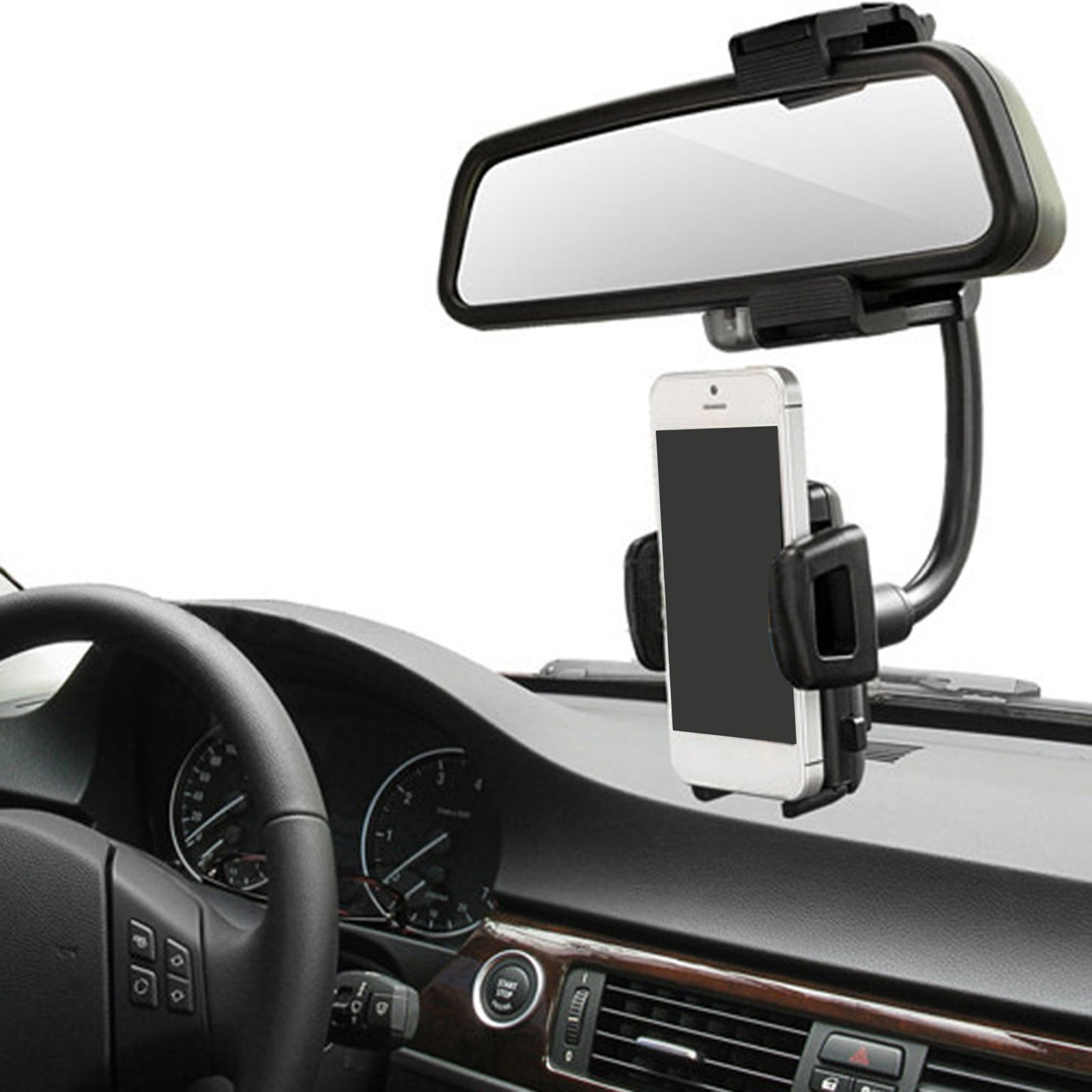 Rear View Mirror Car Mount Phone Holder Mount for Smartphones GPS Units