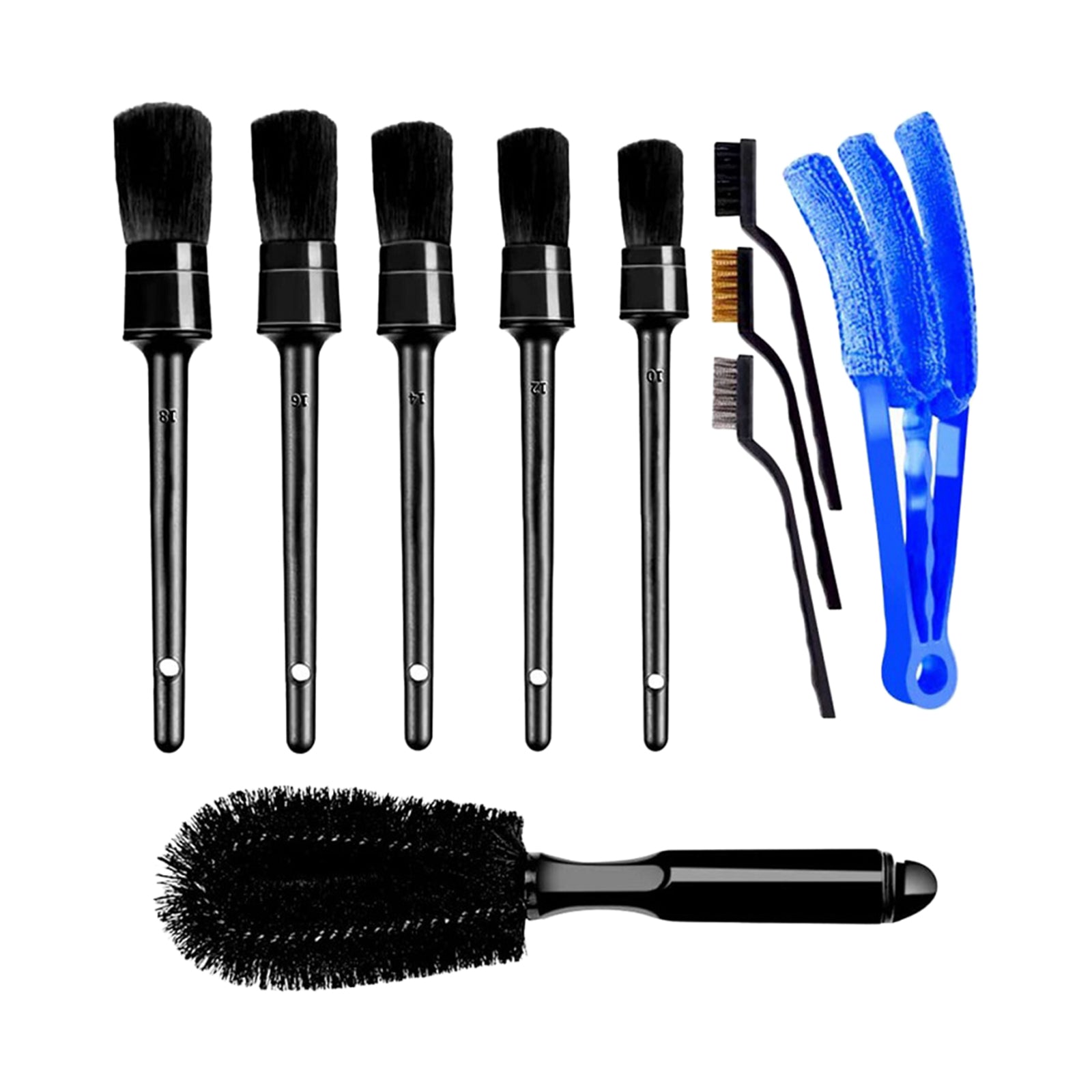 10pcs Multi-Purpose Automotive Detailing Brush Kit Tires Wheel Clean Brush