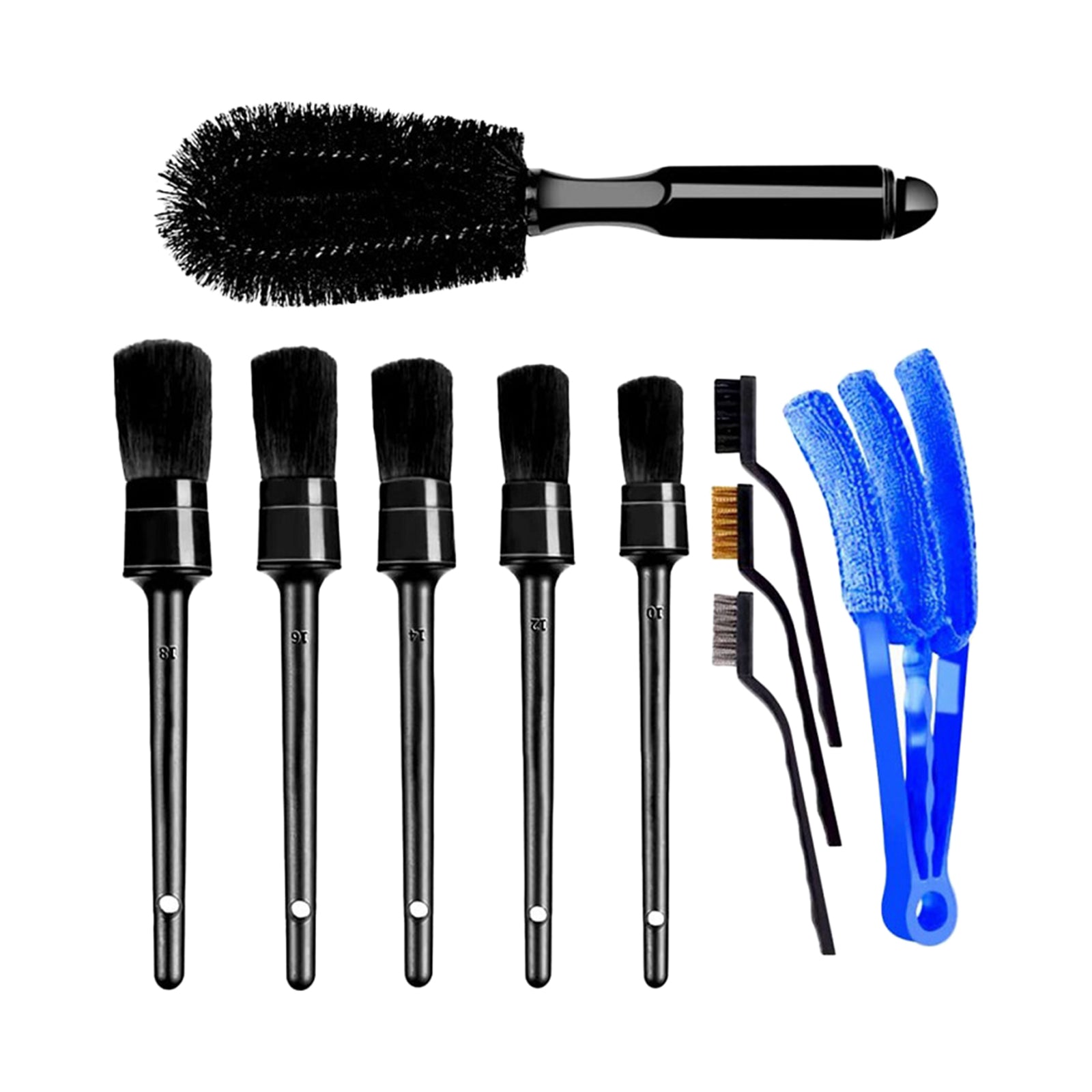 10pcs Multi-Purpose Automotive Detailing Brush Kit Tires Wheel Clean Brush