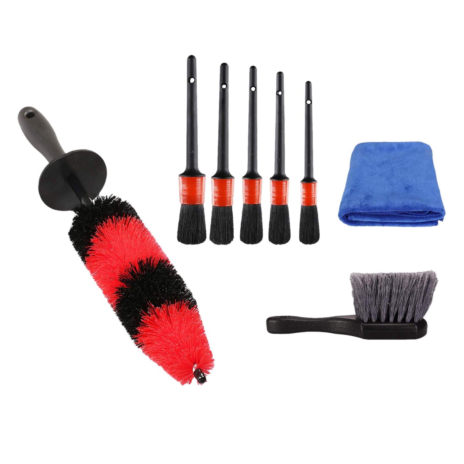 8PCS Wheel & Tire Brush Car Detailing Kit for Car Air Vent Interior Exterior