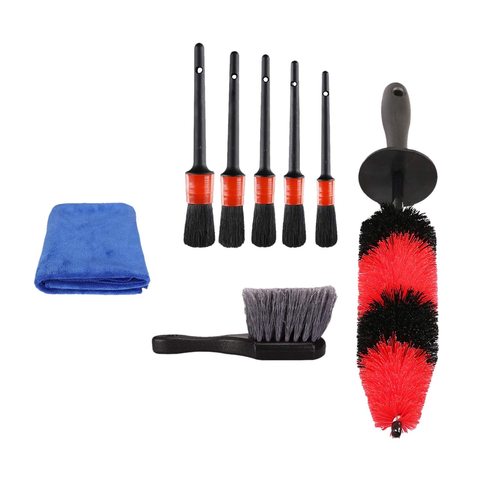 8PCS Wheel & Tire Brush Car Detailing Kit for Car Air Vent Interior Exterior