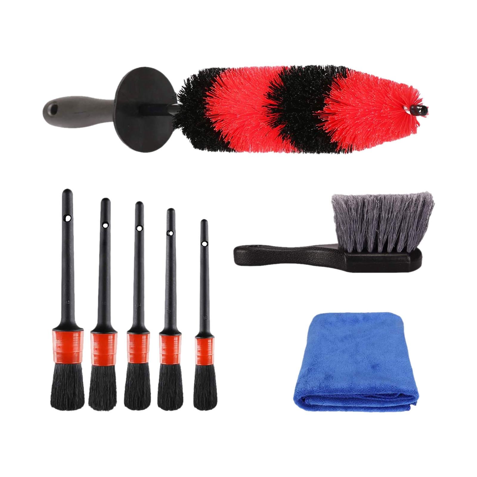 8PCS Wheel & Tire Brush Car Detailing Kit for Car Air Vent Interior Exterior