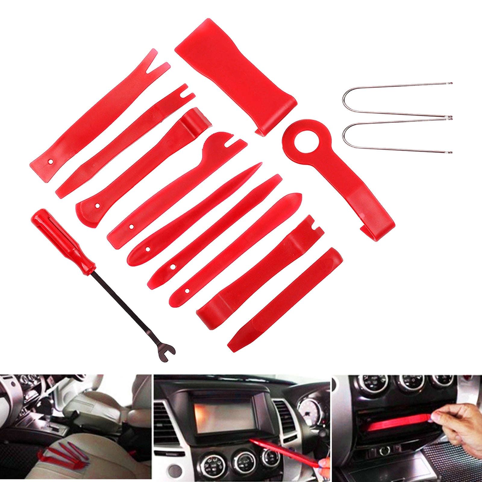 14-Pack Car Trim Removal Tool Non Marring and No Scratch for Molding  Red