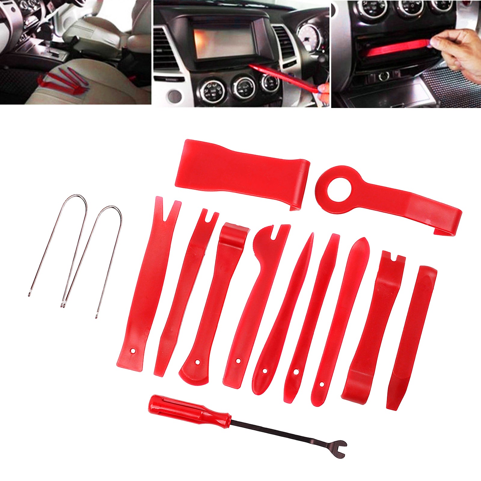 14-Pack Car Trim Removal Tool Non Marring and No Scratch for Molding  Red