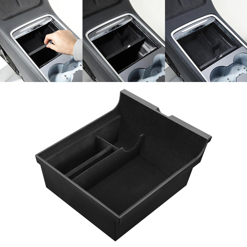 Car Center Console Organizer Tray Box Holder for Tesla Model 3 Y Flocking