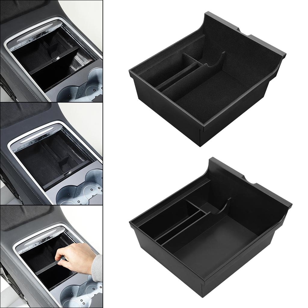 Car Center Console Organizer Tray Box Holder for Tesla Model 3 Y Flocking