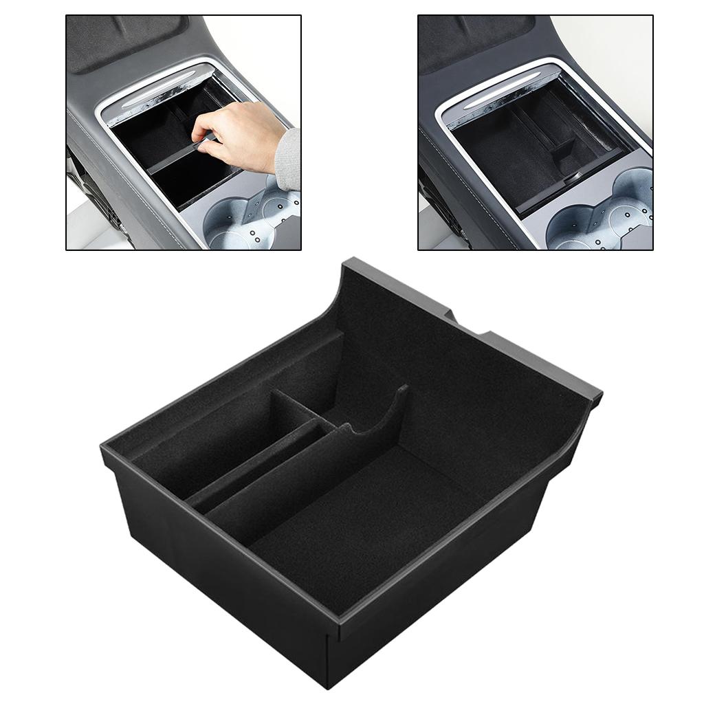 Car Center Console Organizer Tray Box Holder for Tesla Model 3 Y Flocking