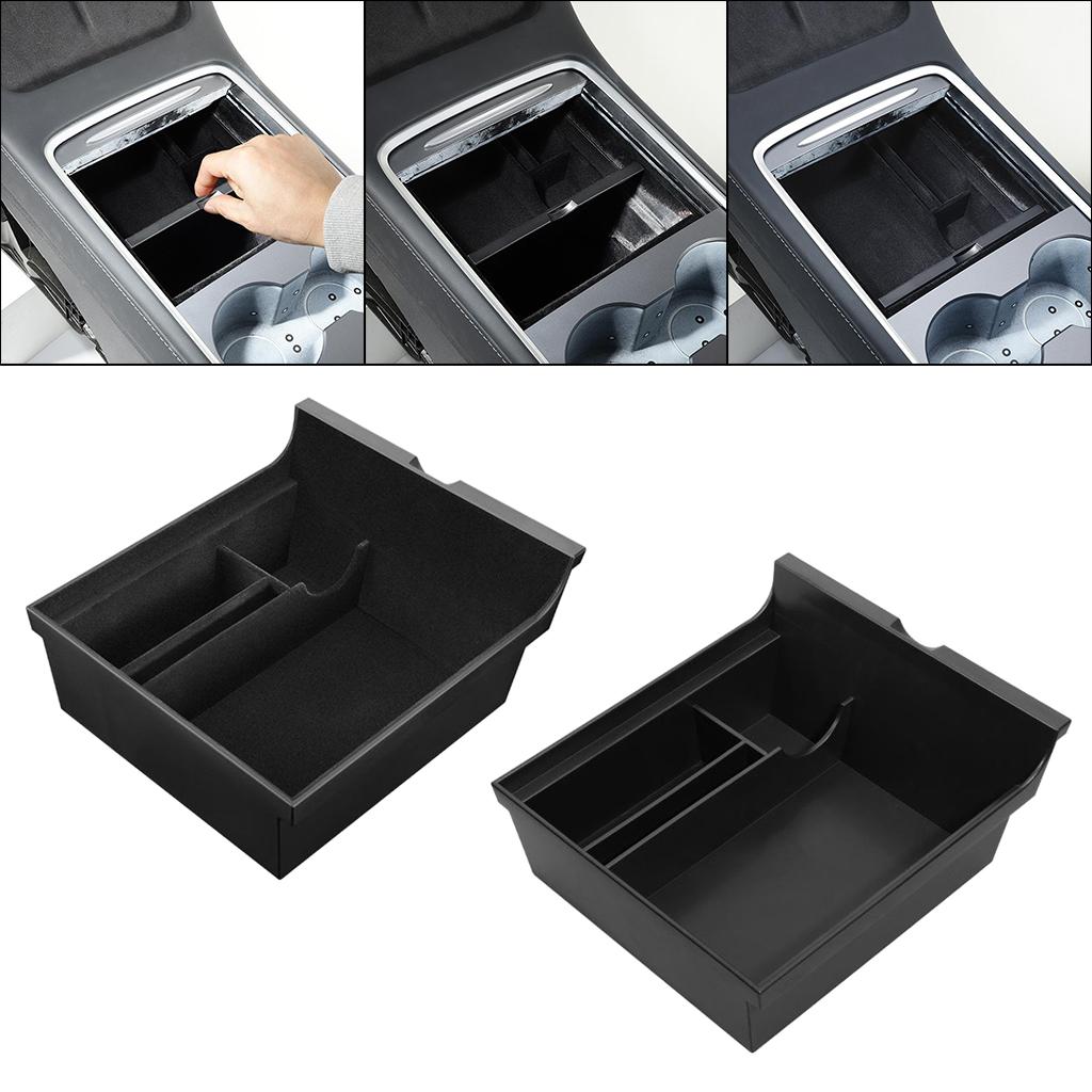 Car Center Console Organizer Tray Box Holder for Tesla Model 3 Y Flocking