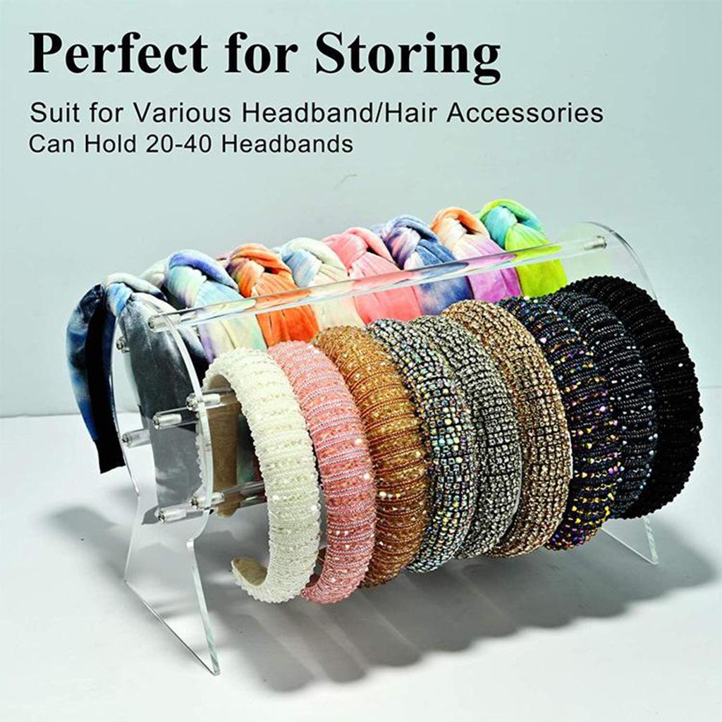 Acrylic Headband Holder Hair Accessory Necklaces Storage Organizer 40cm