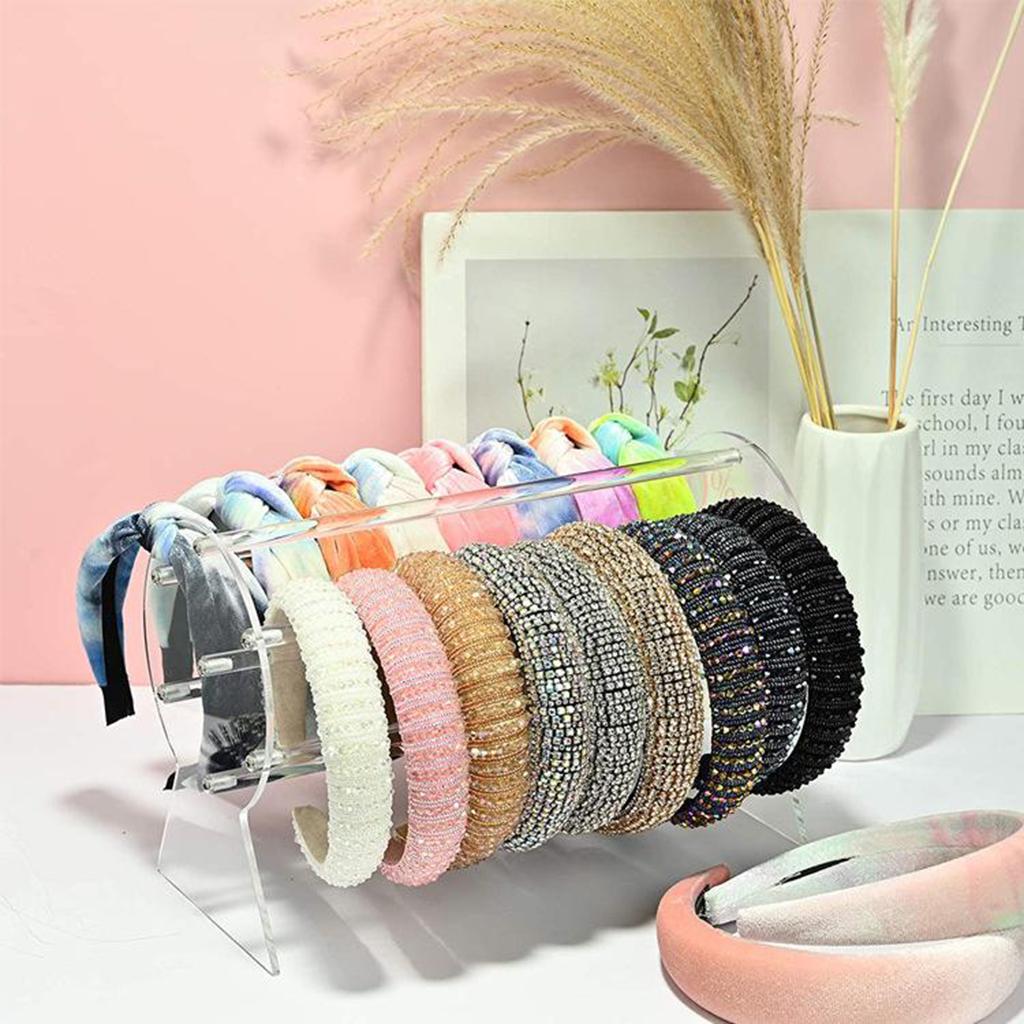 Acrylic Headband Holder Hair Accessory Necklaces Storage Organizer 40cm