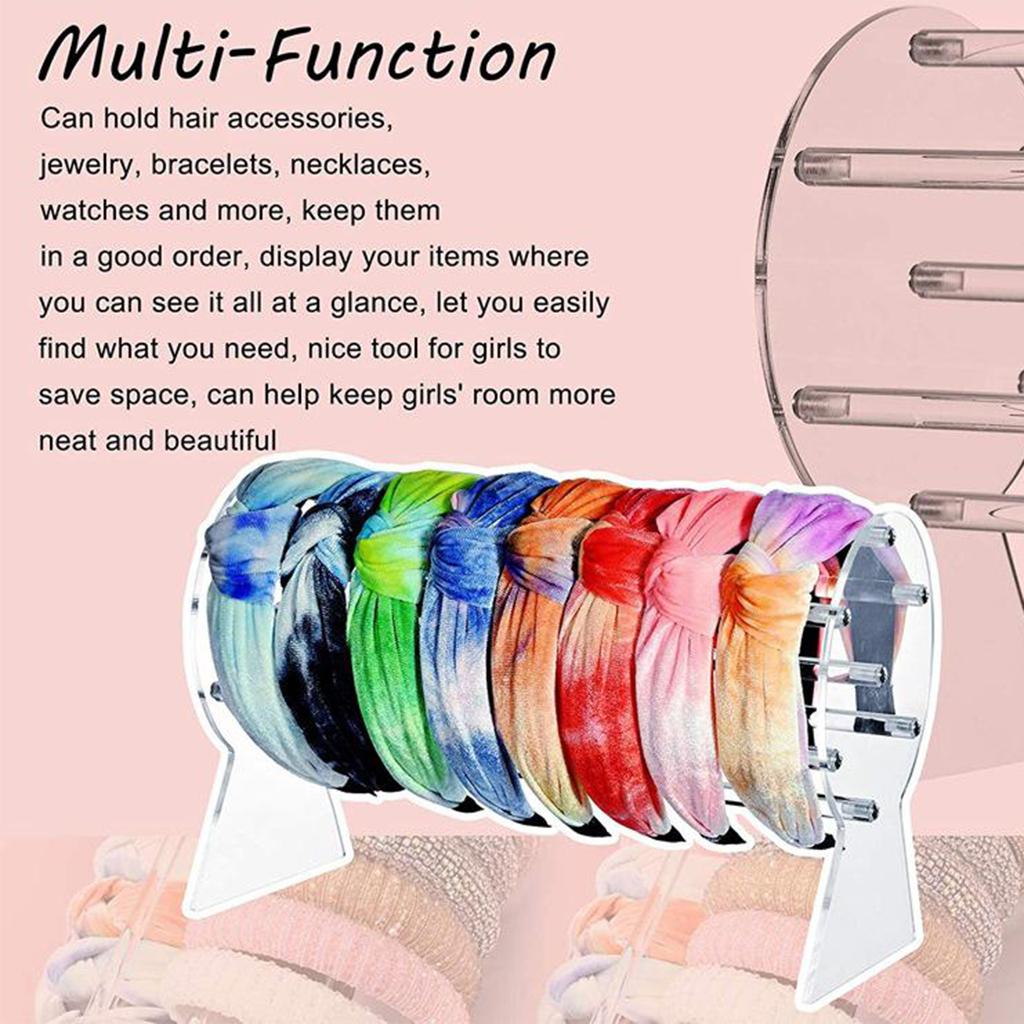 Acrylic Headband Holder Hair Accessory Necklaces Storage Organizer 40cm