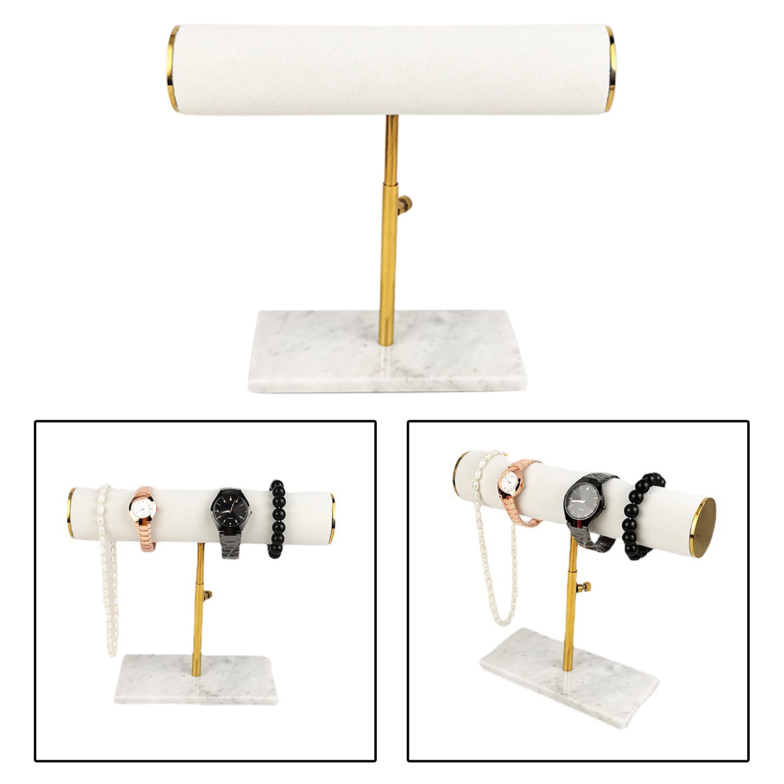 Bracelet Bangle Watch T-Bar Rack Jewelry Display Stand Holder White