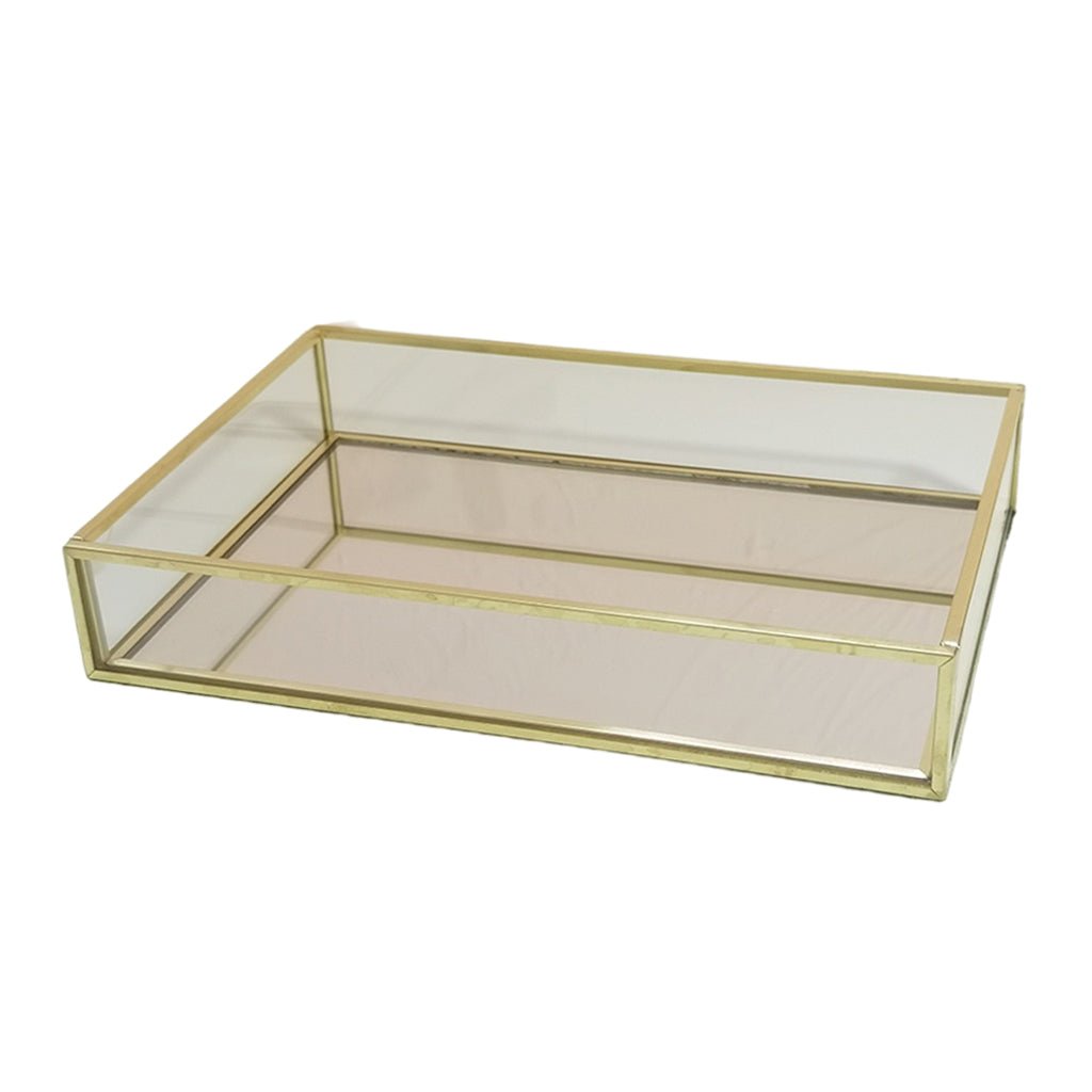 Retro Glass Mirror Decorative Storage Tray for Makeup Display Bracelet Table