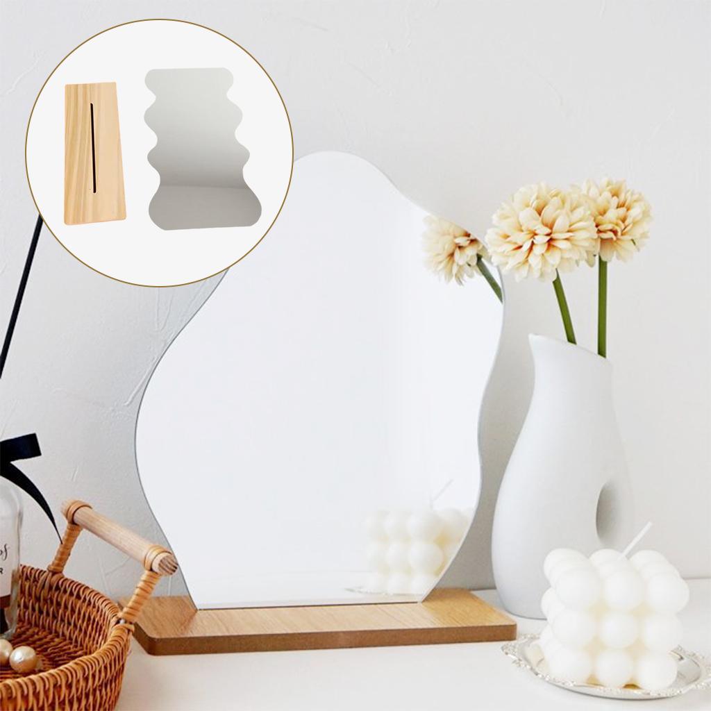 Makeup Mirror Irregular Frameless Cosmetic Mirror Home Decor 24x13.5cm Wave