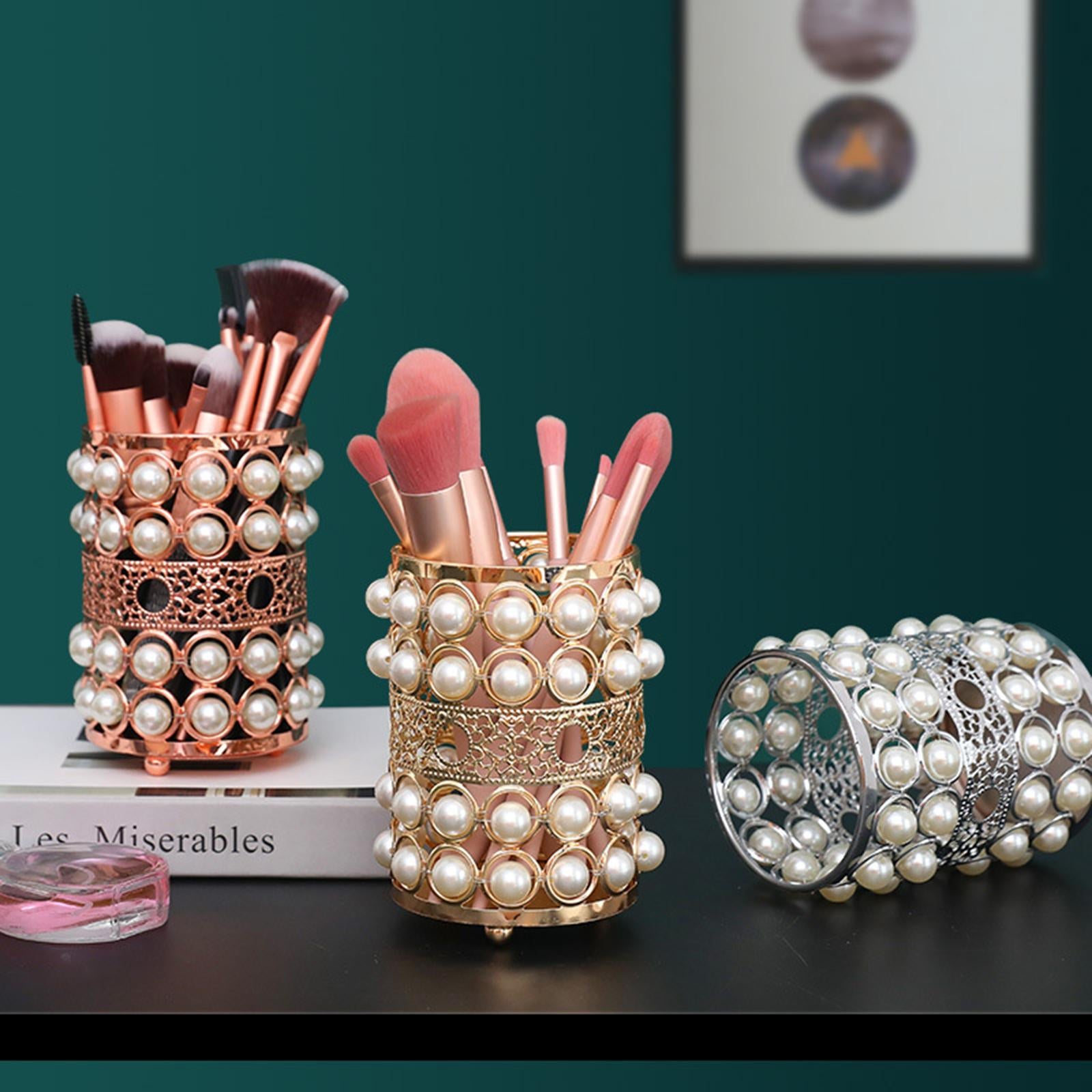 Cosmetic Organizer Make up Brush Holder Pen Pencils Holder Rose Gold