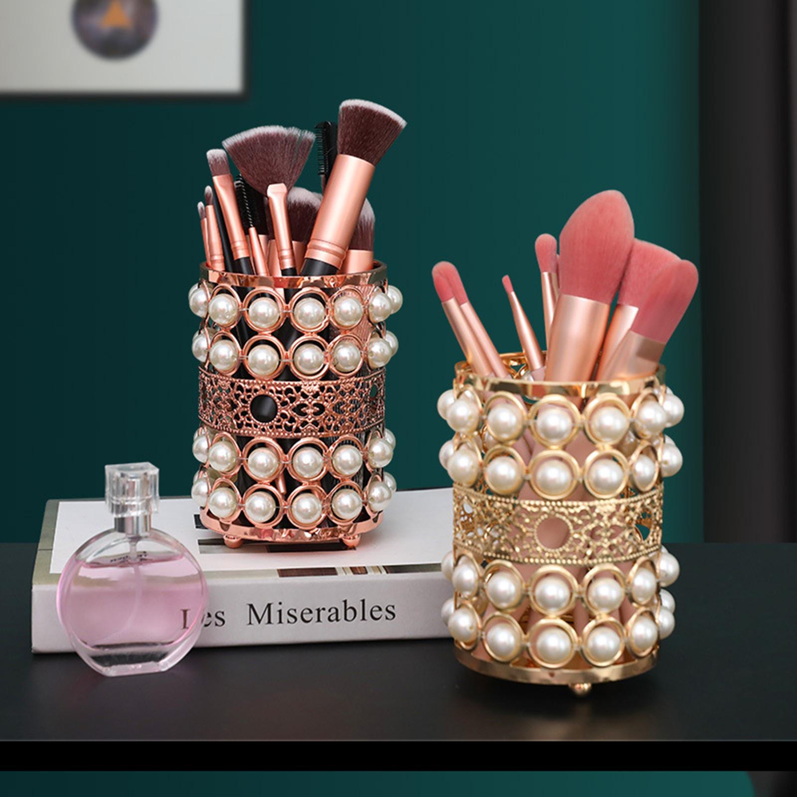 Cosmetic Organizer Make up Brush Holder Pen Pencils Holder Rose Gold