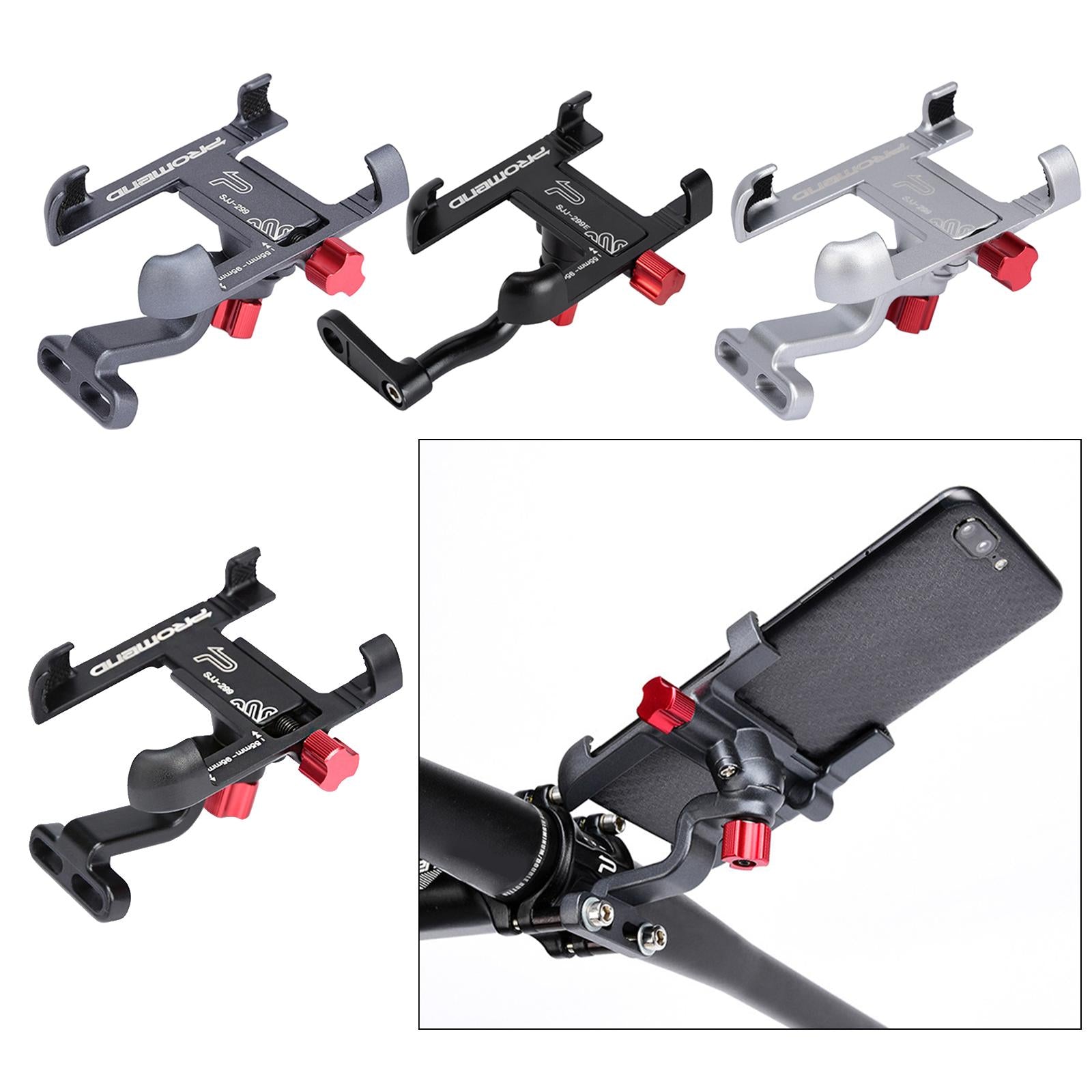 Bicycle Phone Mount Holder Motorcycle Bike Handlebar Clip Black Handlebar