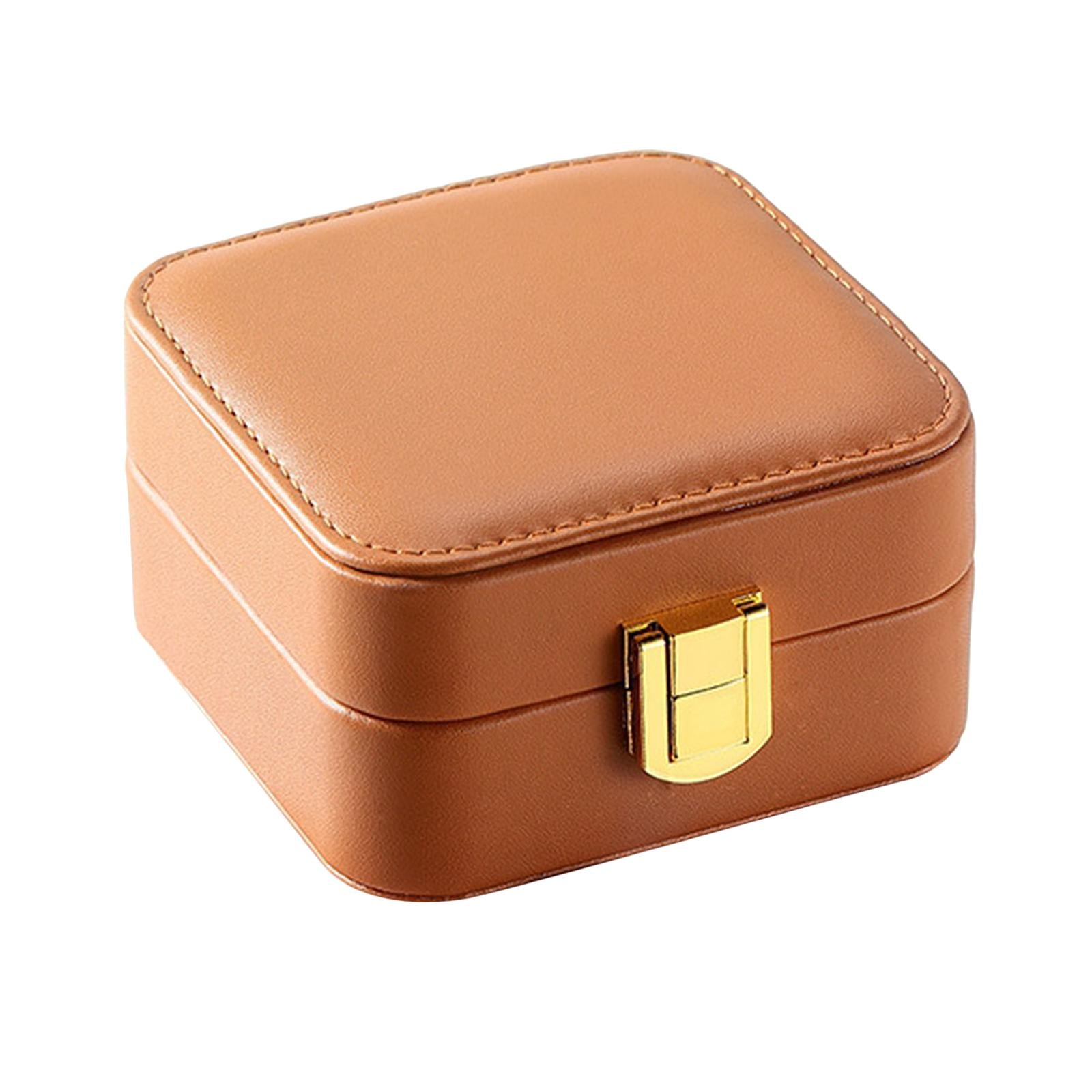 Portable Earring Ring Jewelry Display Storage Box Travel Organizer PULeather