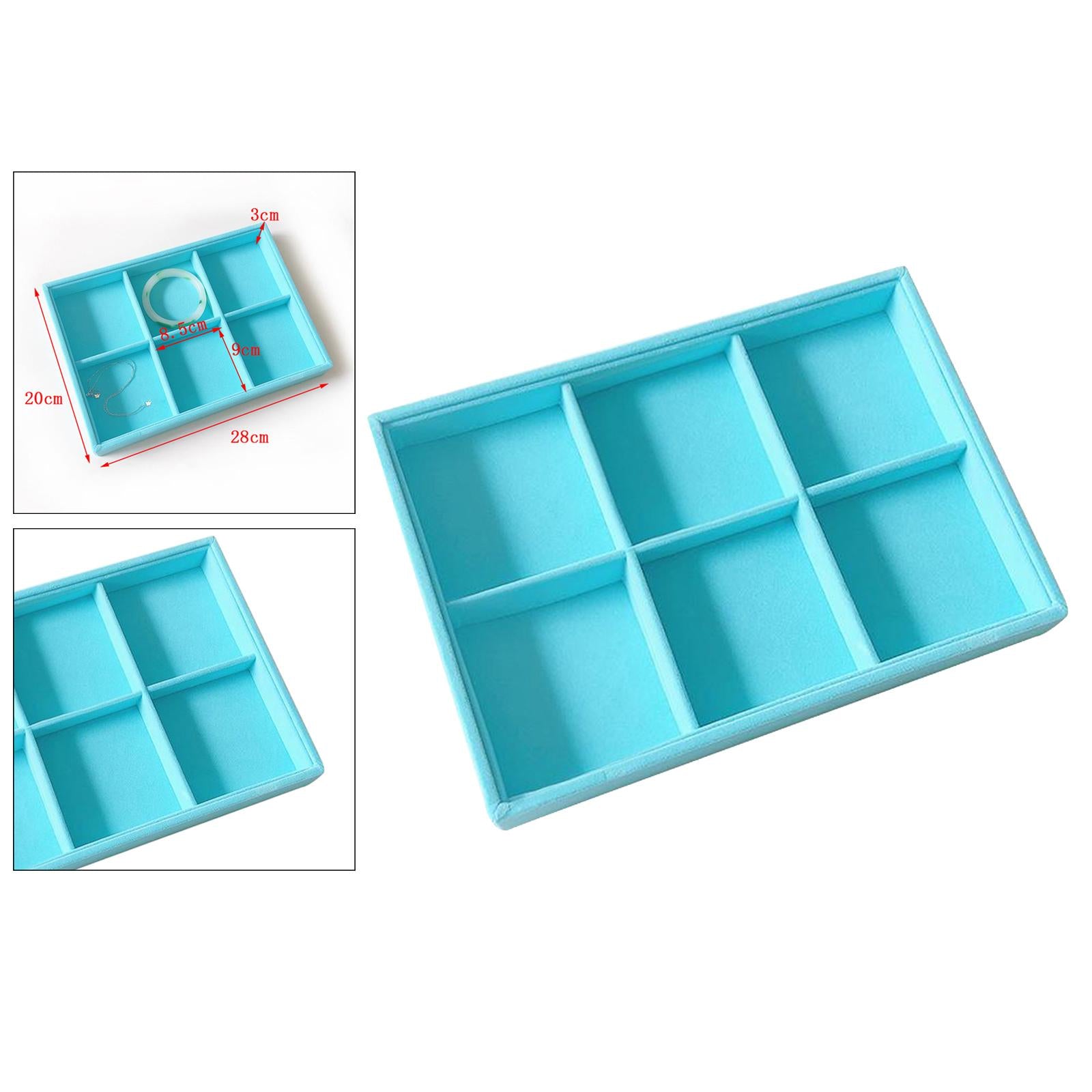 Stackable Velvet Jewelry Display Trays  6 Grid