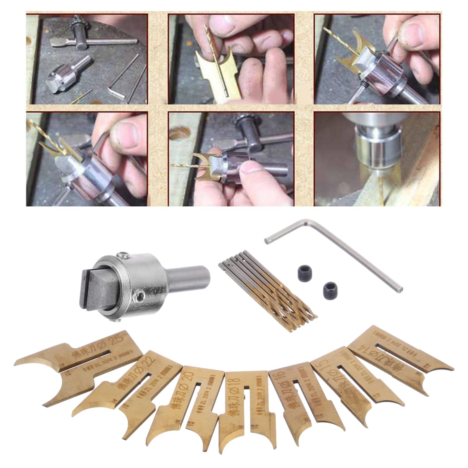 16Pcs Wood Bead Maker Beads Drill Bit Milling Cutter Woodworking Tools