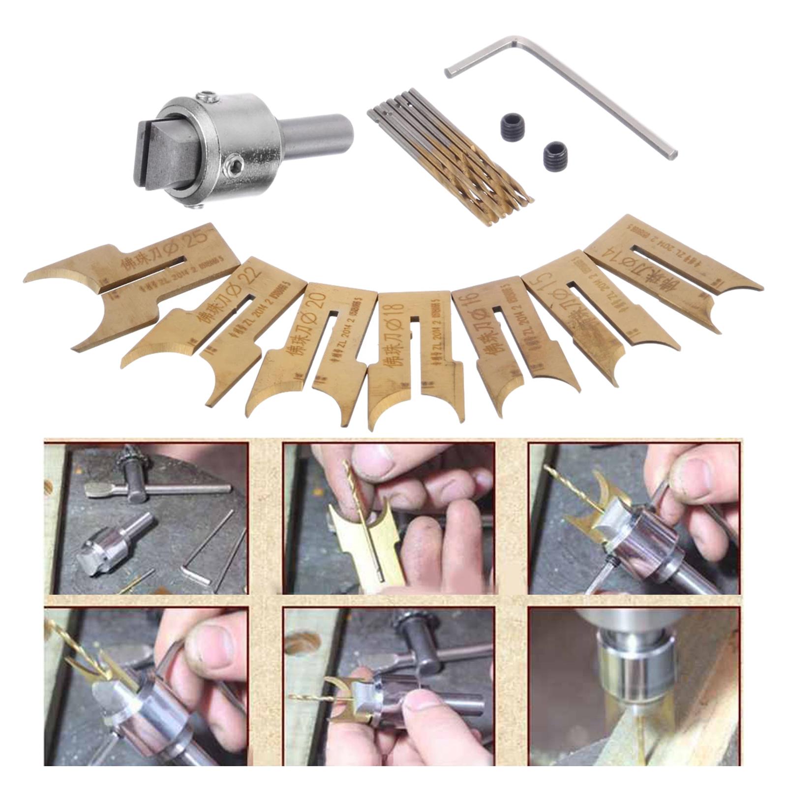 16Pcs Wood Bead Maker Beads Drill Bit Milling Cutter Woodworking Tools