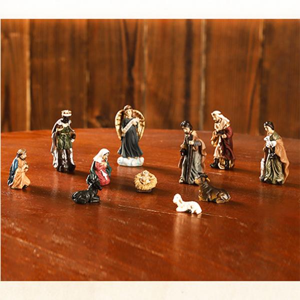 Resin Christmas Nativity Figurines Set Statue Figures Decorations Gifts