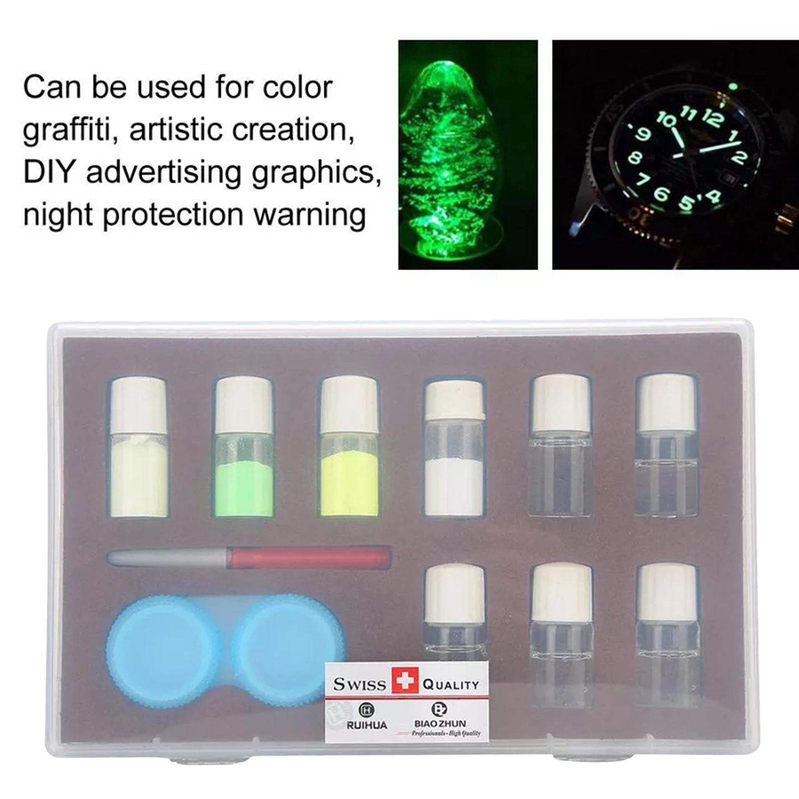 Luminous Fluorescent Powder Kit Mixing Liquid Set Watch Part Repair New