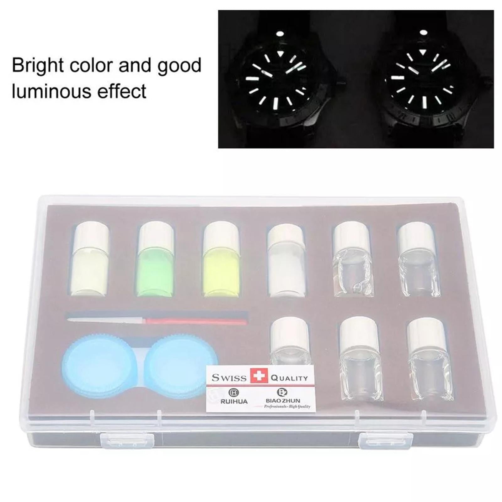 Luminous Fluorescent Powder Kit Mixing Liquid Set Watch Part Repair New