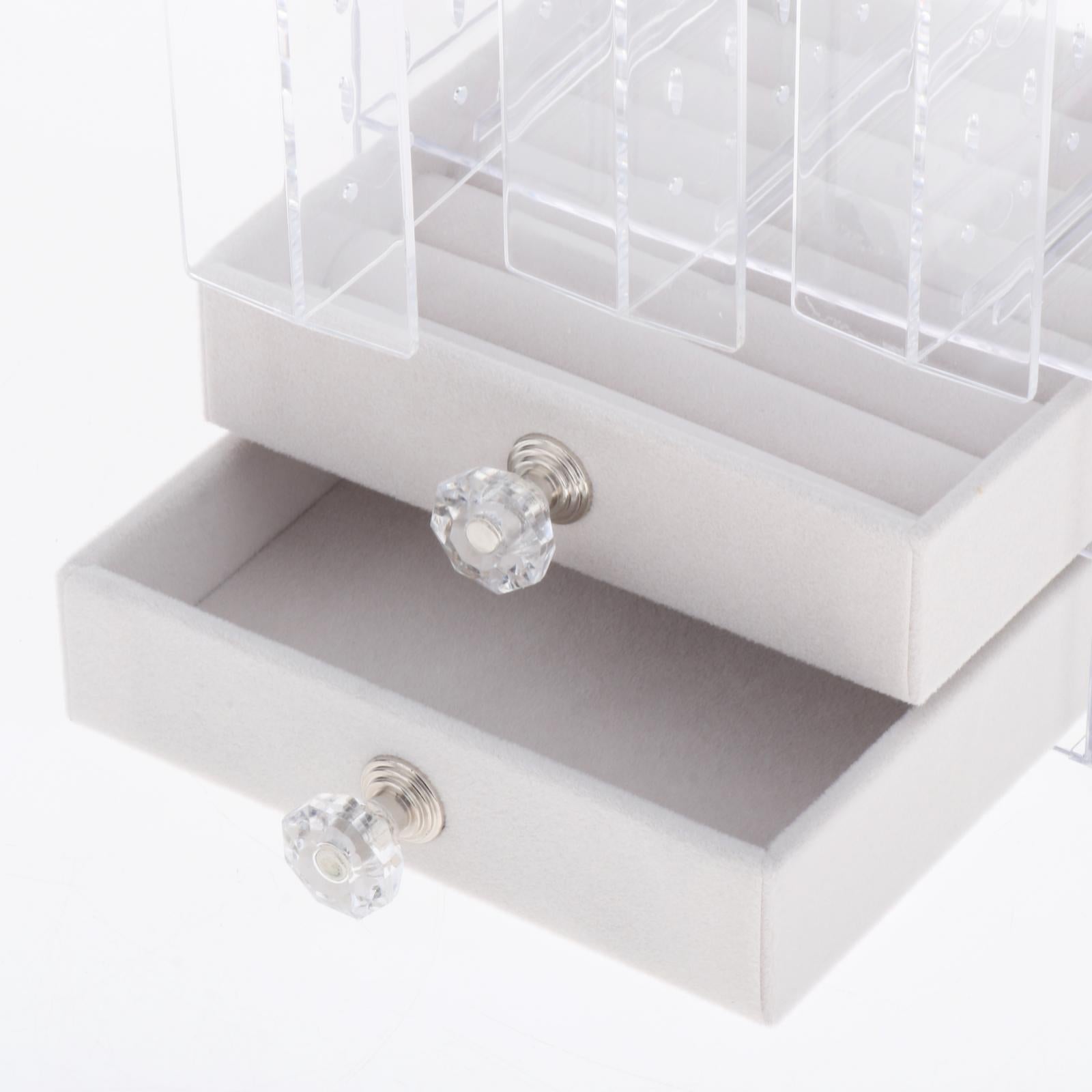 Large Jewelry Dust-proof Earrings Stand Holder Organizer Drawer Rack Tool