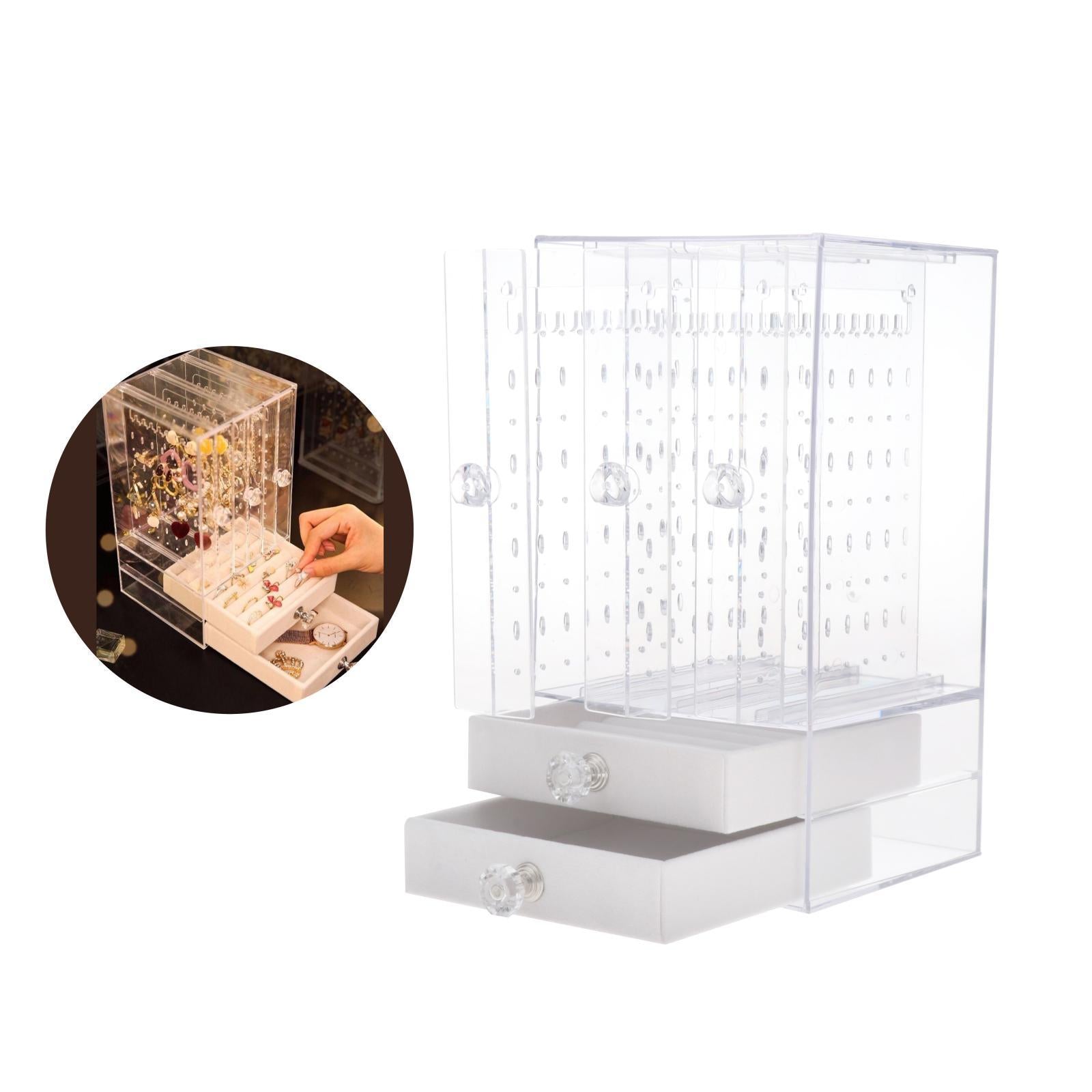 Large Jewelry Dust-proof Earrings Stand Holder Organizer Drawer Rack Tool