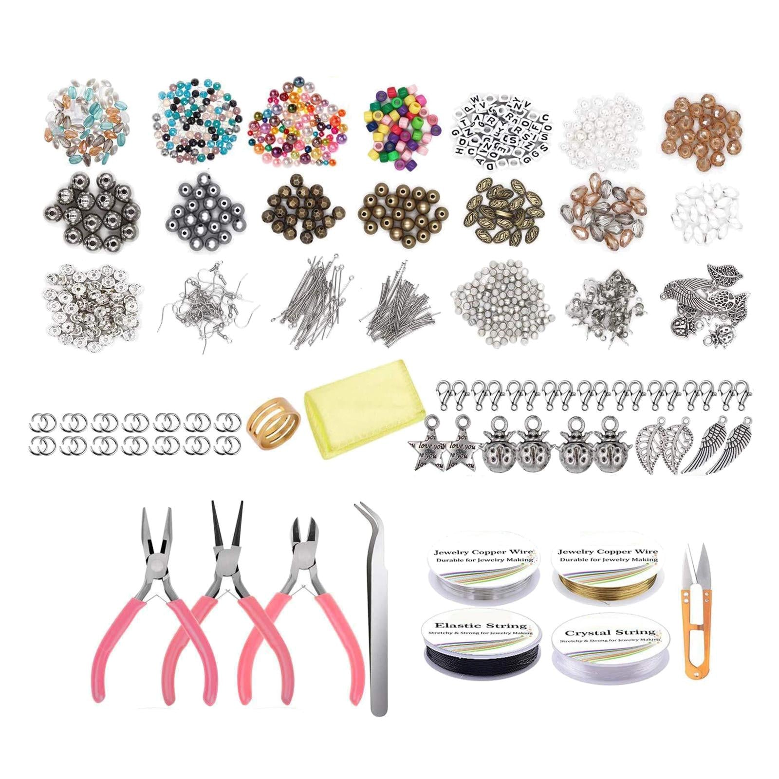 1171pcs/set Jewelry Making Supplies Jewelry Pliers with Storage Organizer