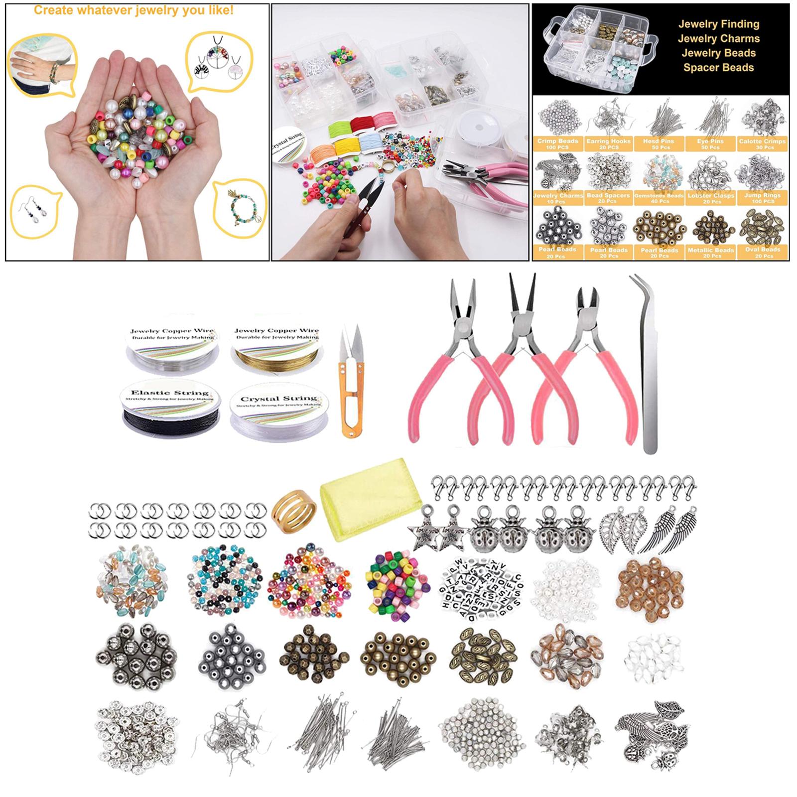 1171pcs/set Jewelry Making Supplies Jewelry Pliers with Storage Organizer