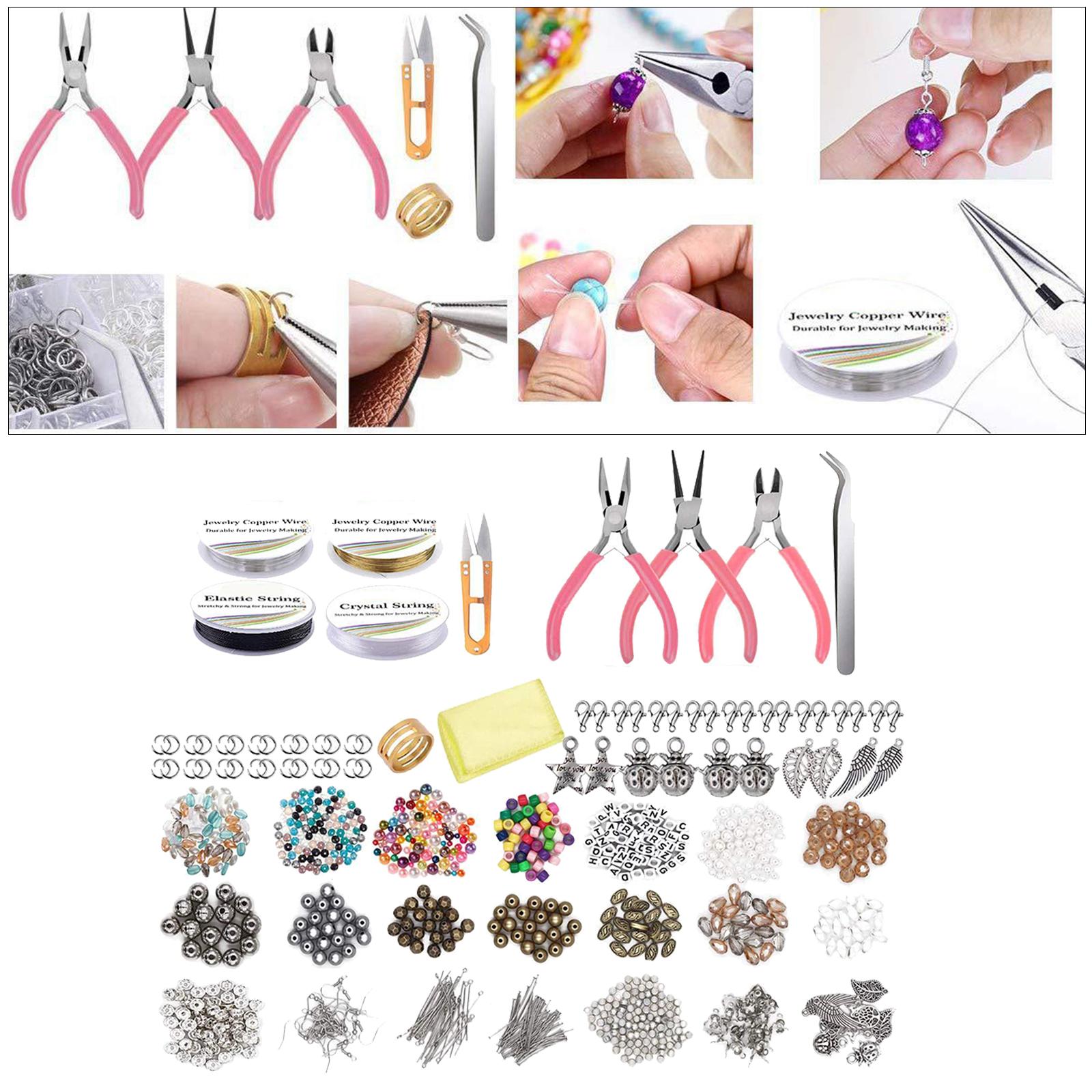 1171pcs/set Jewelry Making Supplies Jewelry Pliers with Storage Organizer