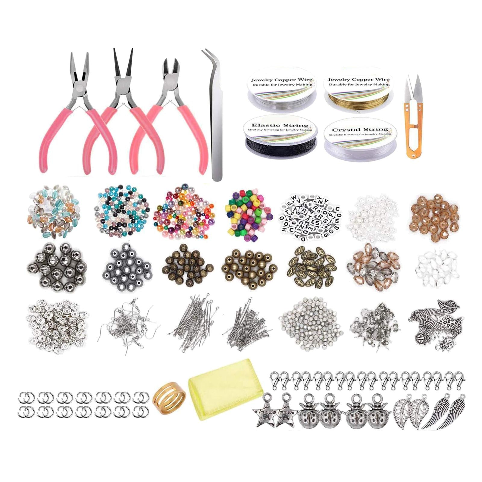 1171pcs/set Jewelry Making Supplies Jewelry Pliers with Storage Organizer