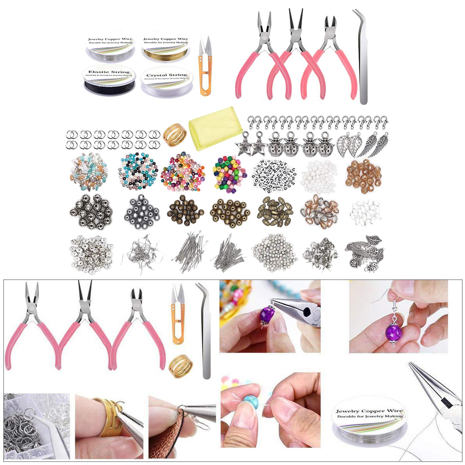 1171pcs/set Jewelry Making Supplies Jewelry Pliers with Storage Organizer