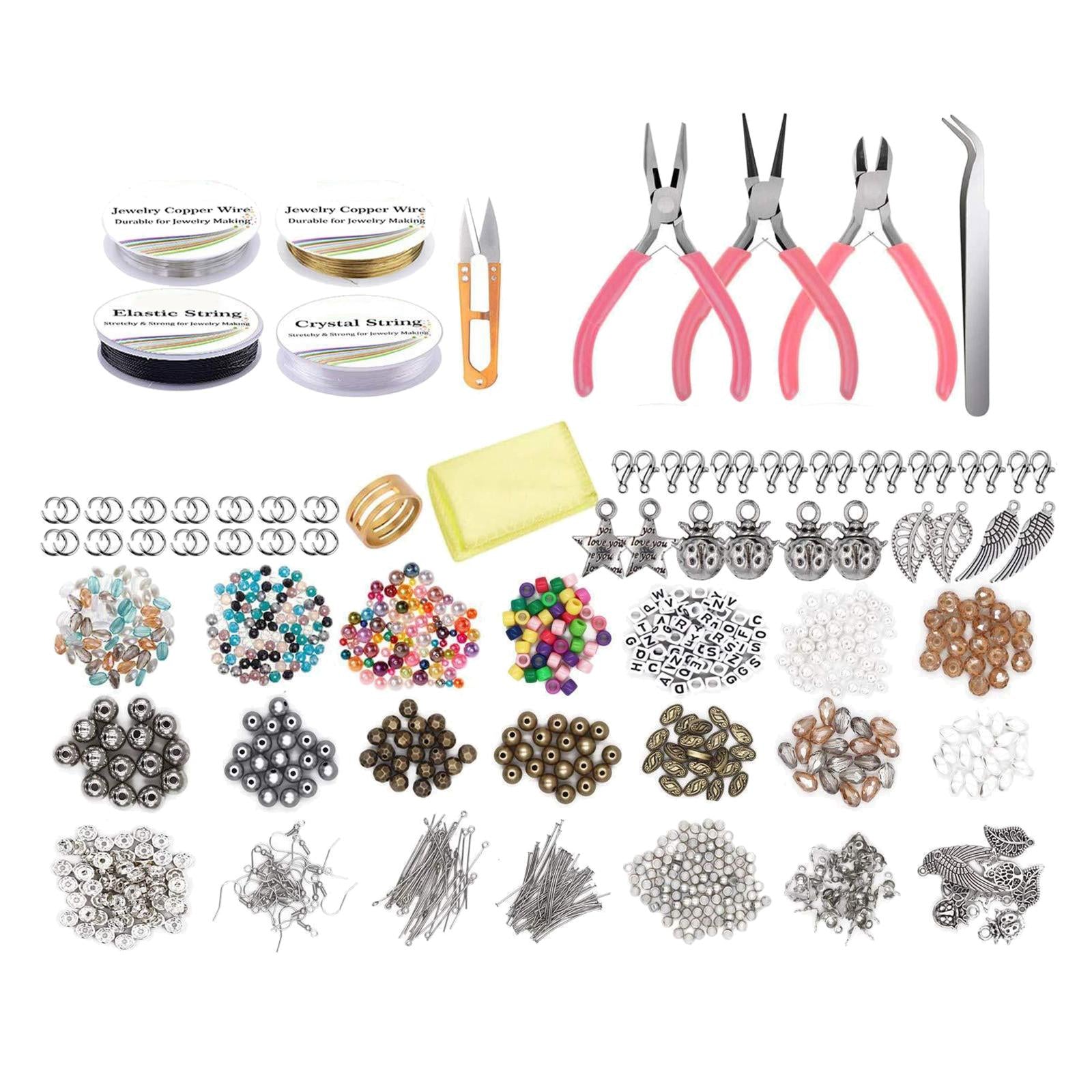 1171pcs/set Jewelry Making Supplies Jewelry Pliers with Storage Organizer