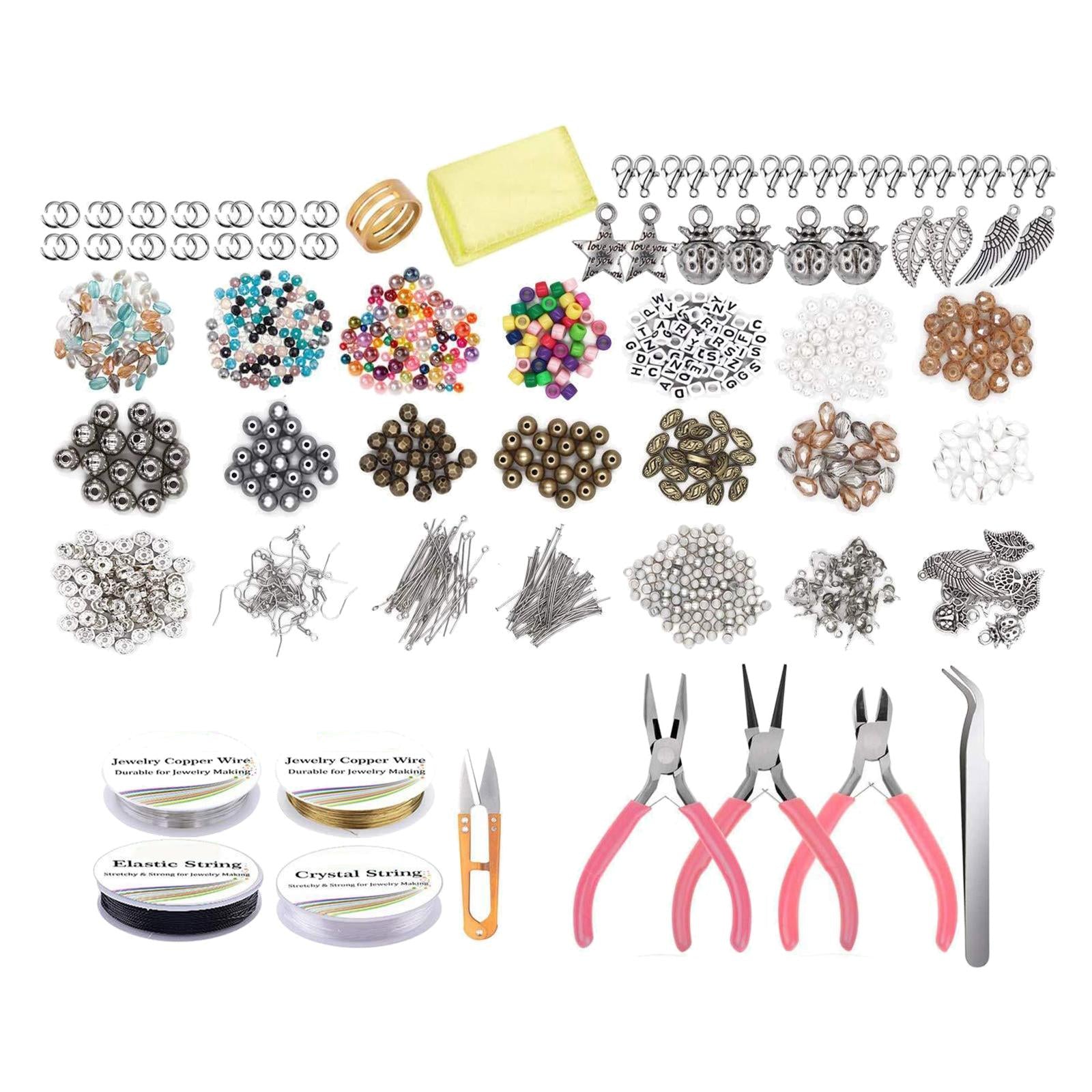 1171pcs/set Jewelry Making Supplies Jewelry Pliers with Storage Organizer