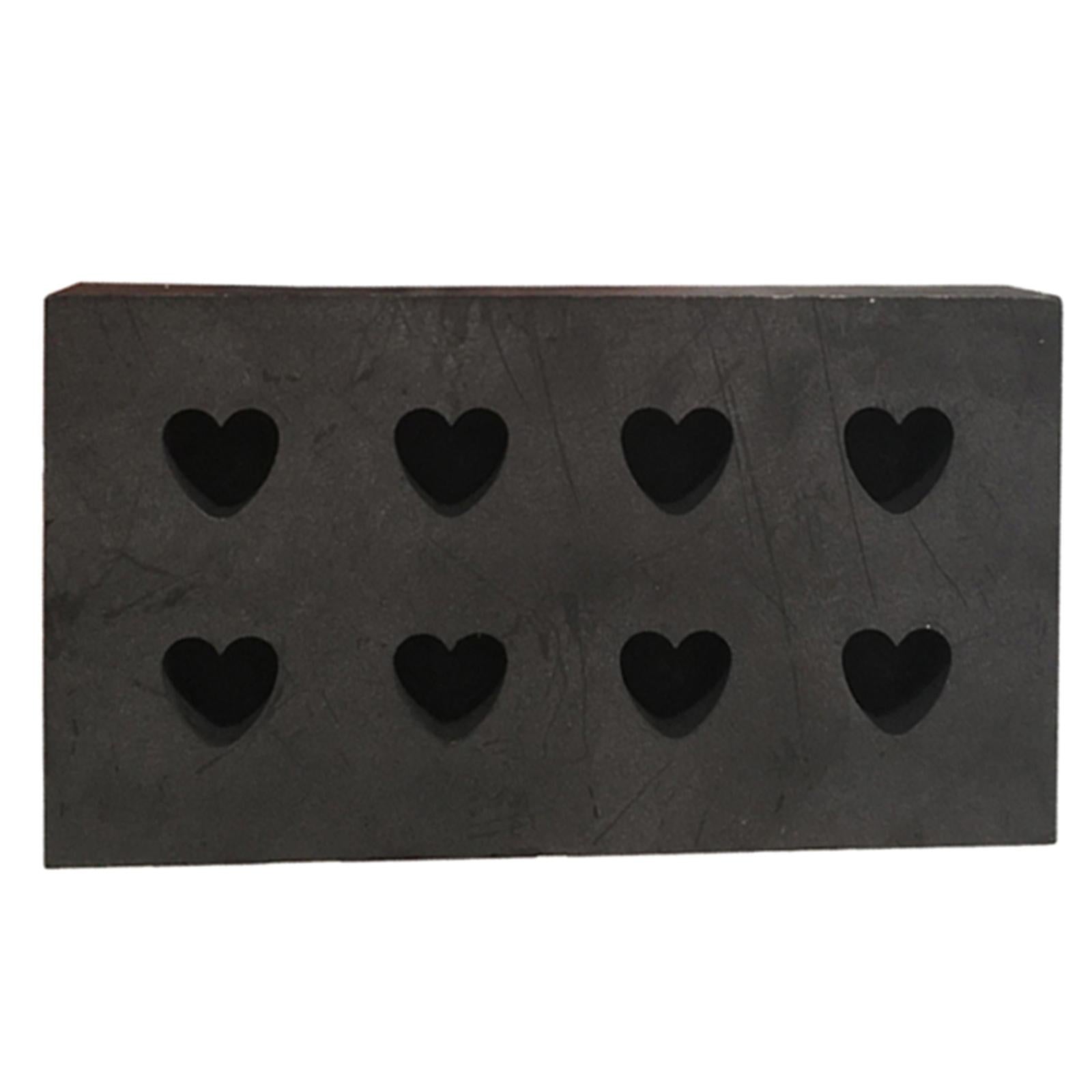 High Purity 8 Heart Shape Graphite Ingot Mold Metal Casting Mould Non-stick