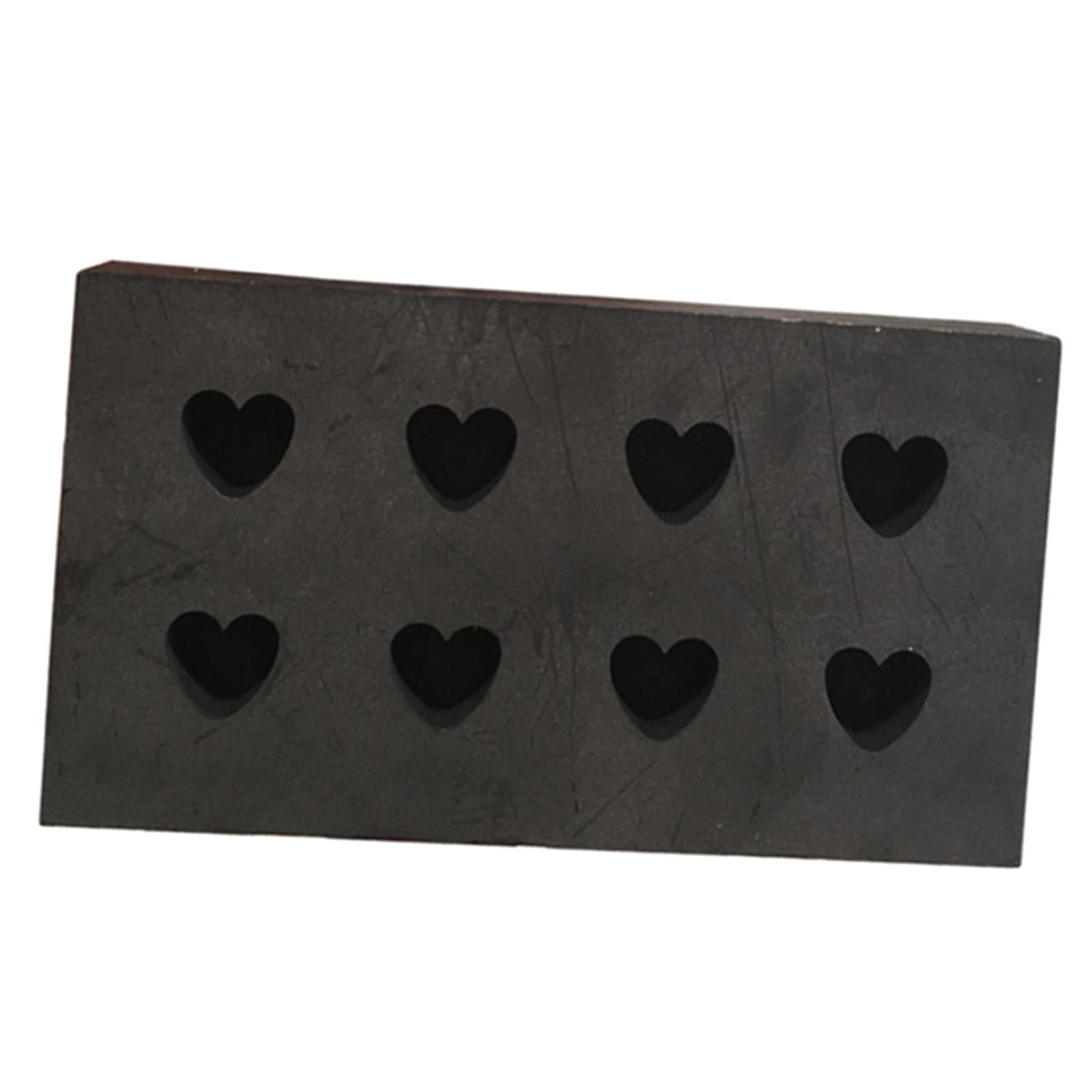 High Purity 8 Heart Shape Graphite Ingot Mold Metal Casting Mould Non-stick