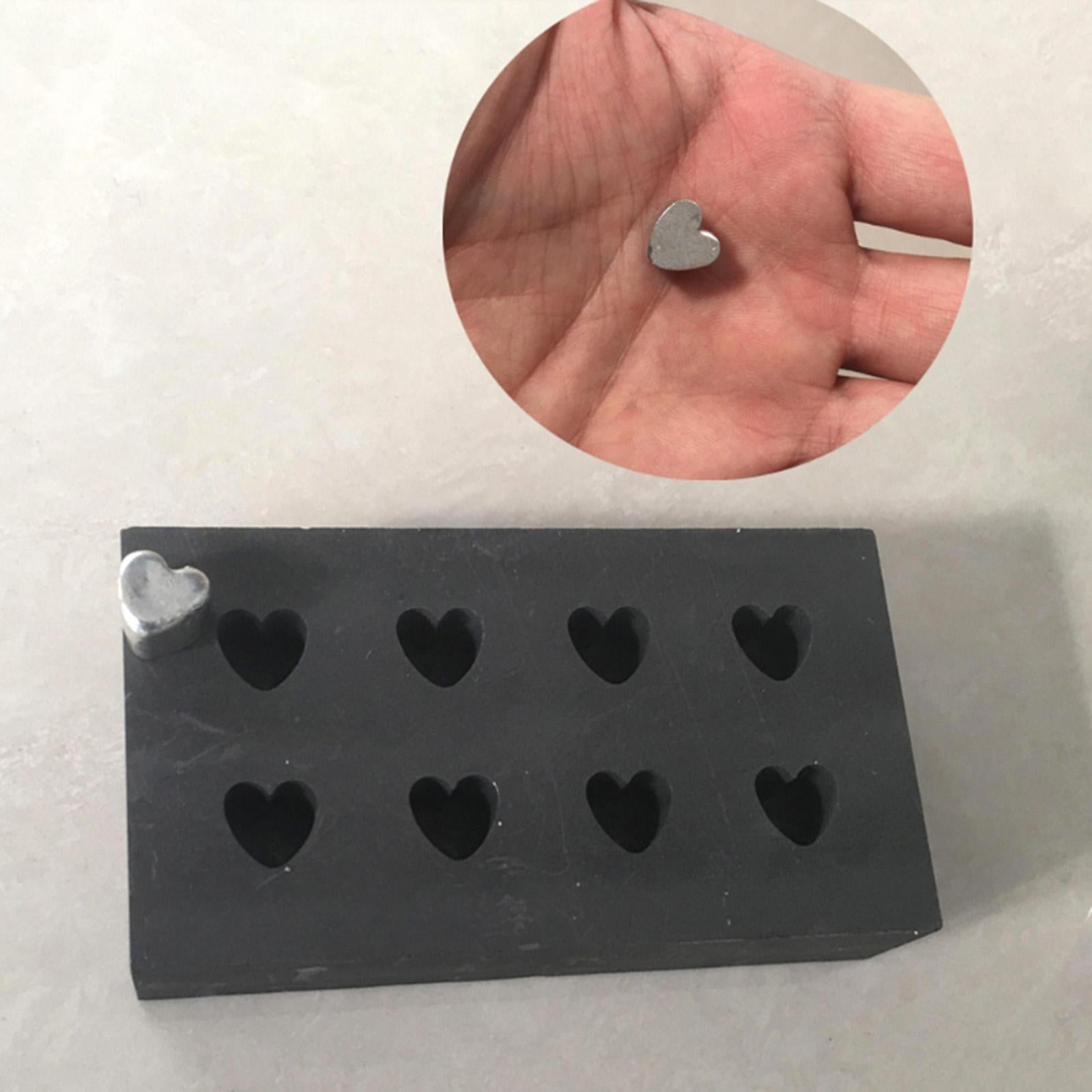 High Purity 8 Heart Shape Graphite Ingot Mold Metal Casting Mould Non-stick